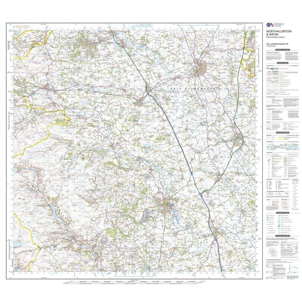 Landranger 99 Northallerton & Ripon, Pateley Bridge & Leyburn Map With Digital Version - Image 3