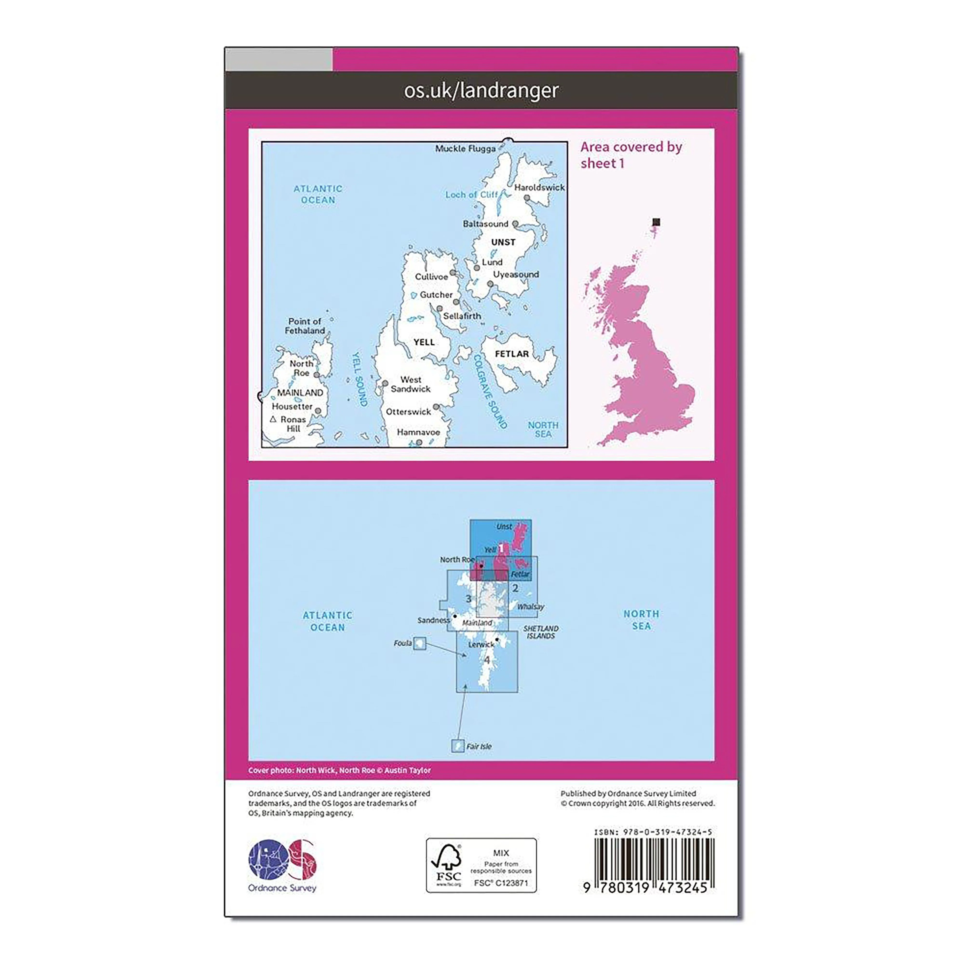 Landranger Active 1 - Shetland Yell, Unst and Fetlar Map With Digital Version - Image 2