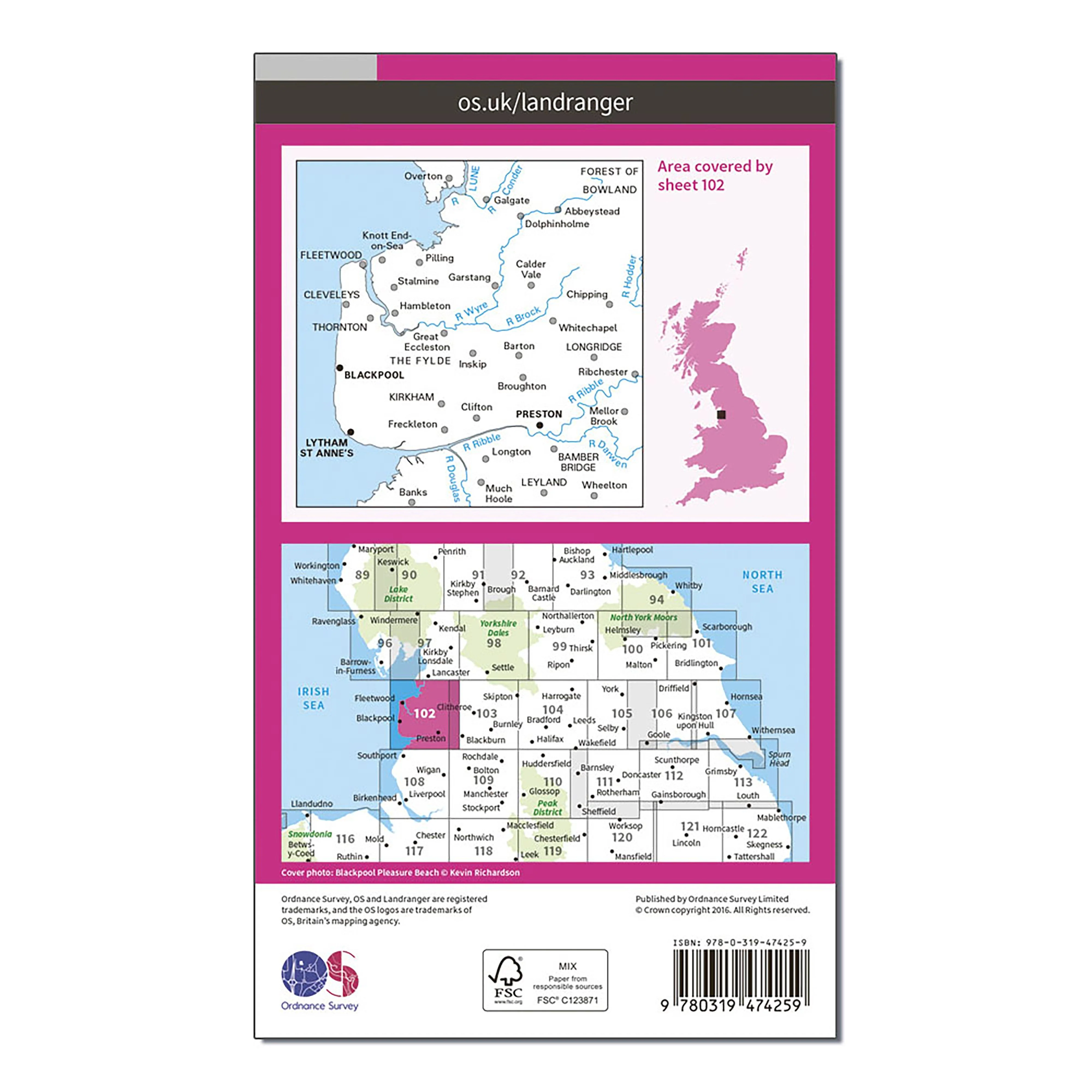 Landranger Active 102 Preston & Blackpool, Lytham Map With Digital Version - Image 2