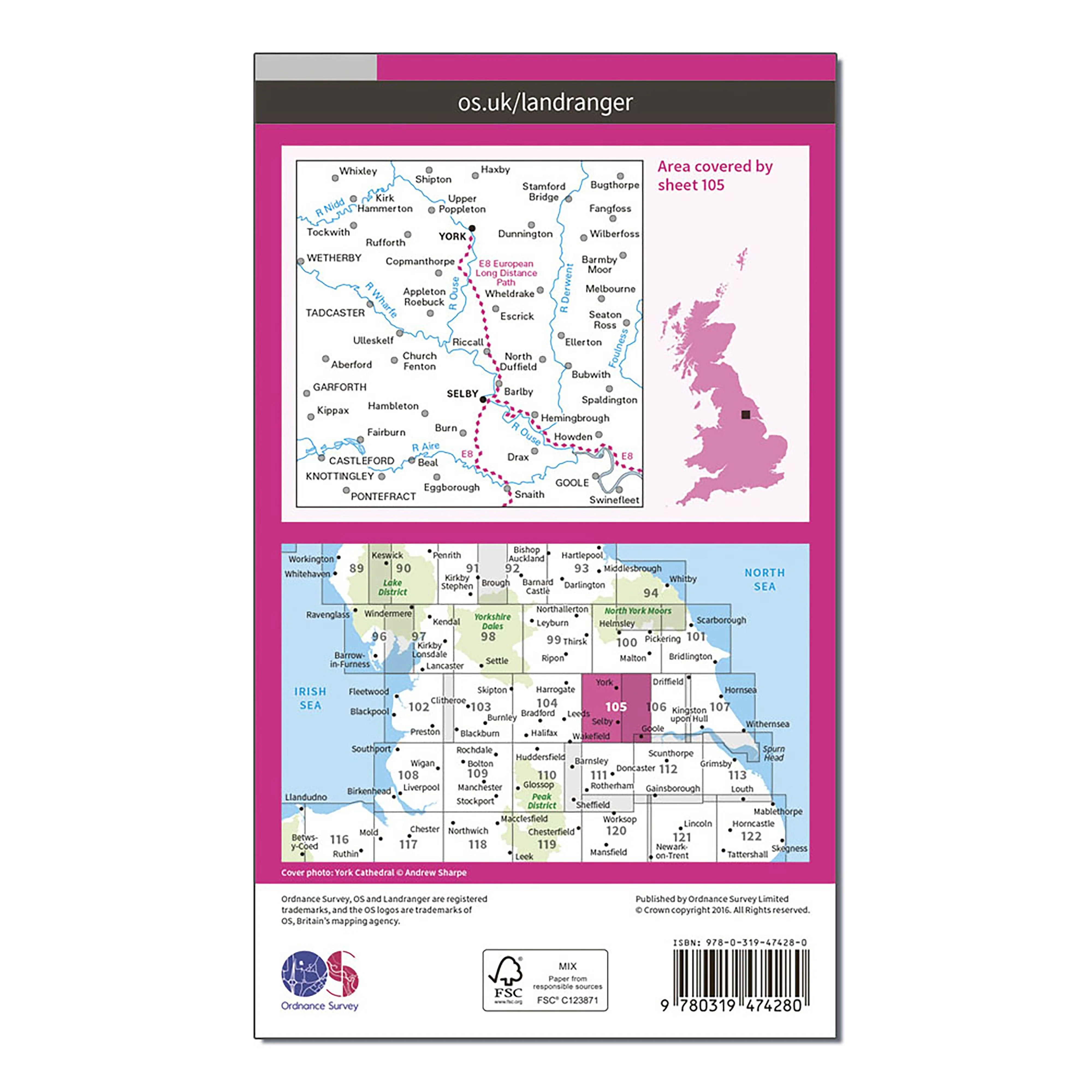 Landranger Active 105 York  Selby Map With Digital Version - Image 2