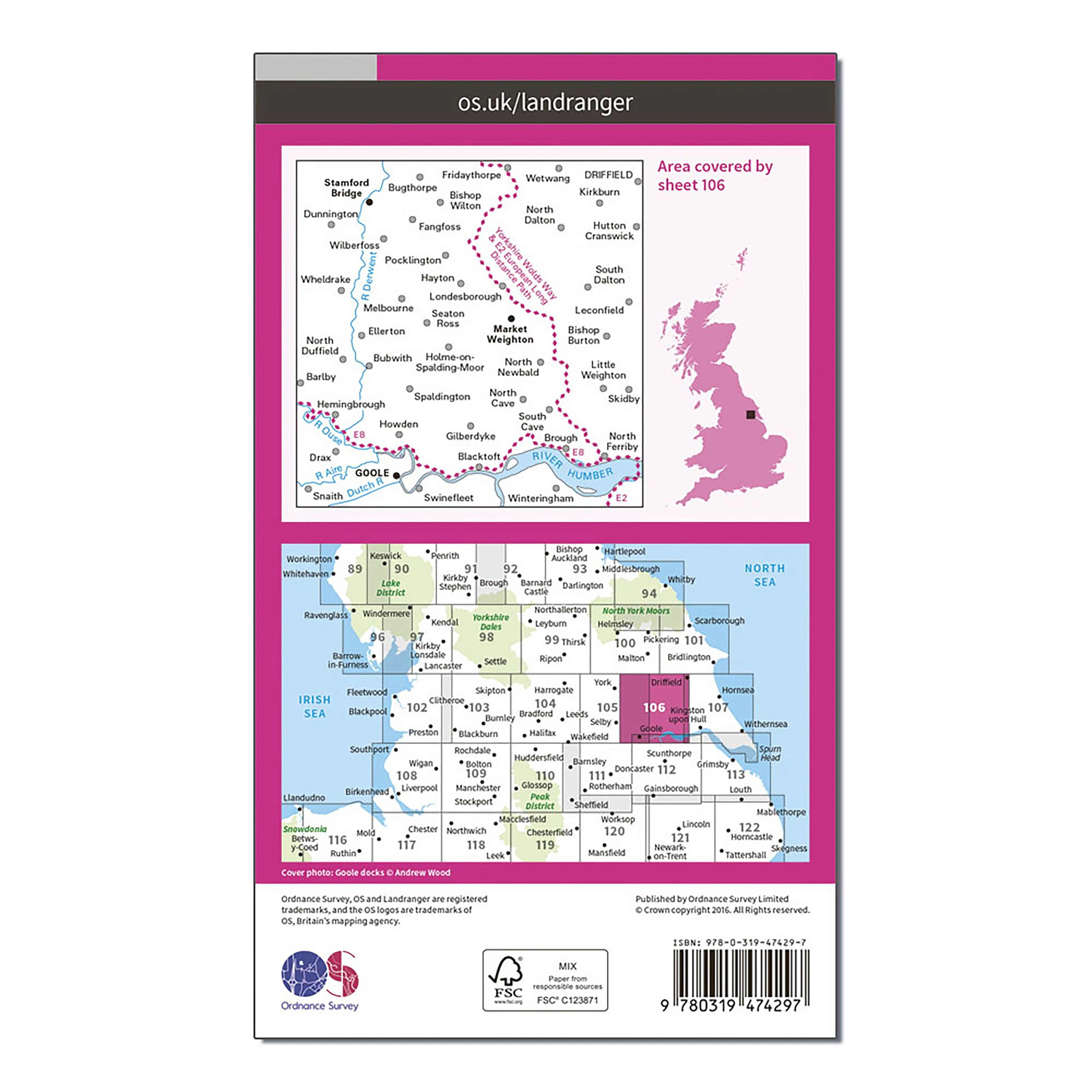 Landranger Active 106 Market Weighton, Goole & Stamford Bridge Map With Digital Version - Image 2