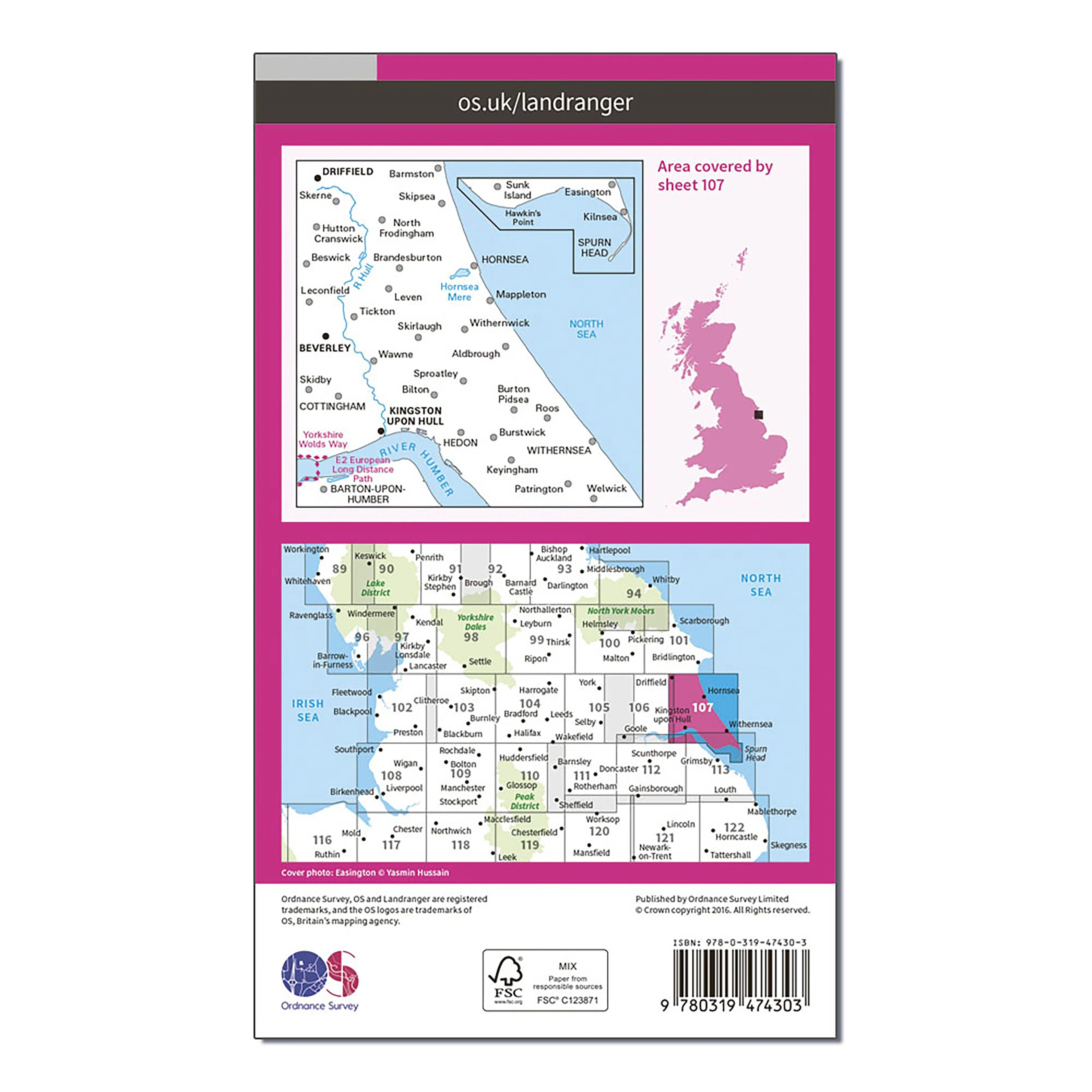 Landranger Active 107 Kingston upon Hull, Beverley & Driffield Map With Digital Version - Image 2