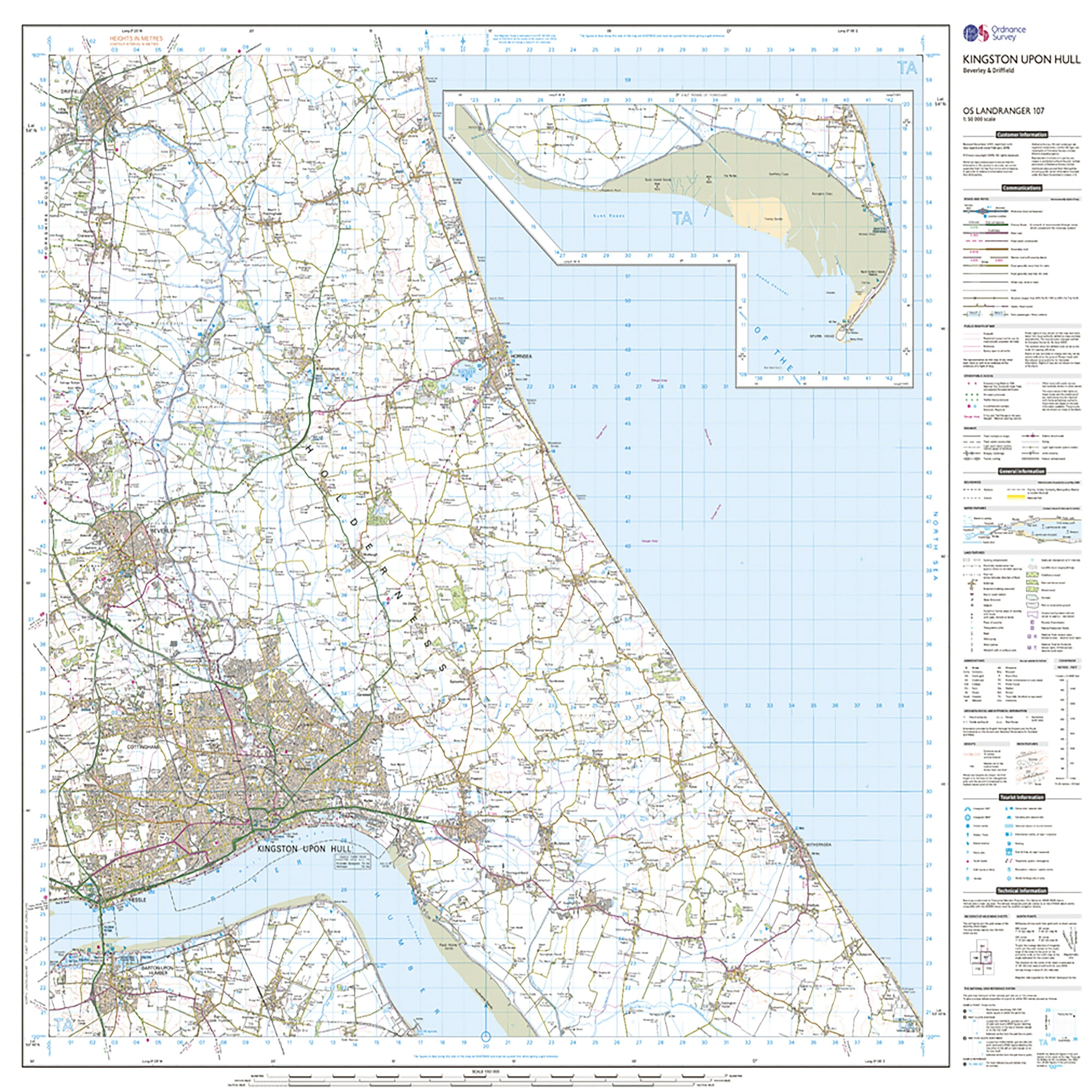 Landranger Active 107 Kingston upon Hull, Beverley & Driffield Map With Digital Version - Image 3