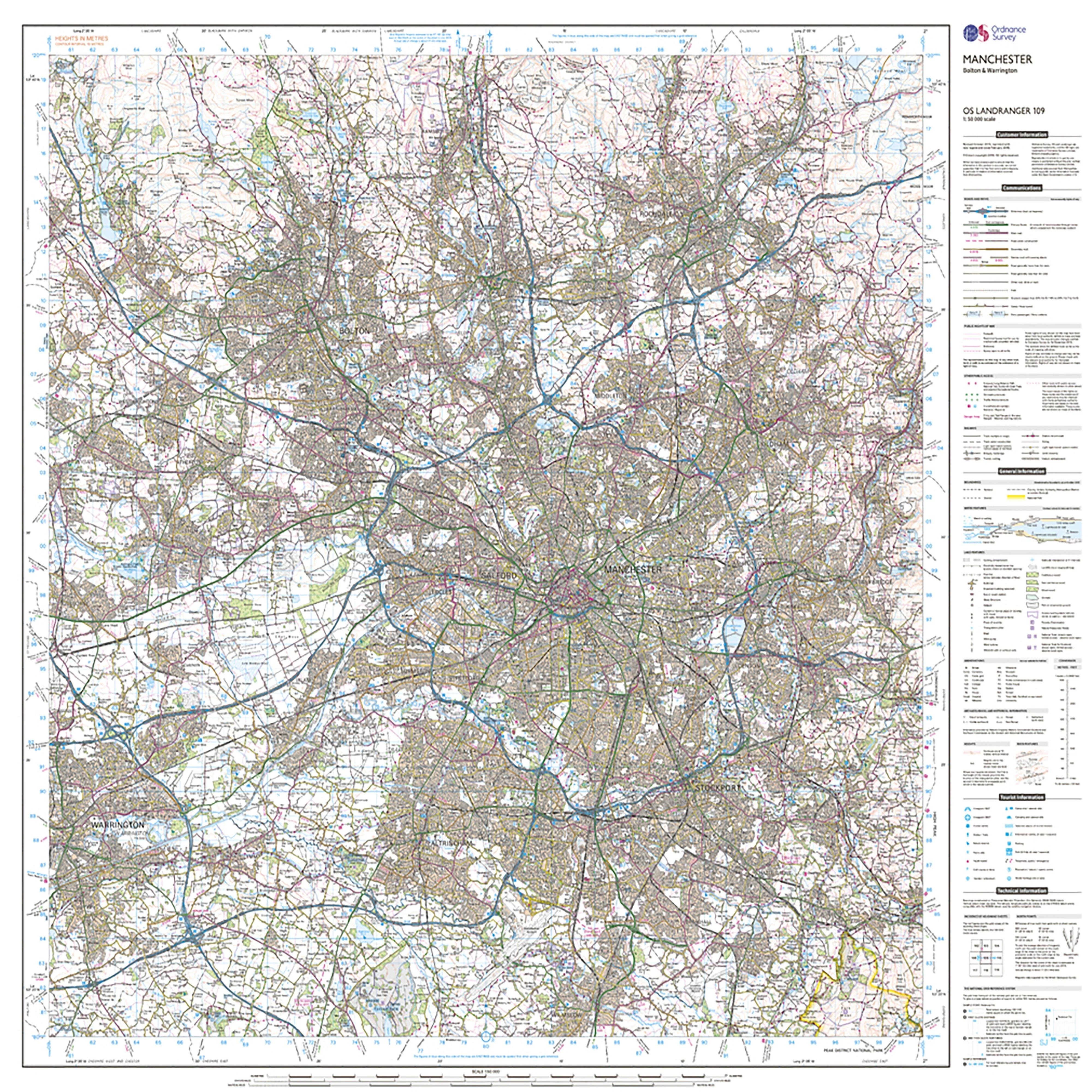 Landranger Active 109 Manchester, Bolton & Warrington Map With Digital Version - Image 3
