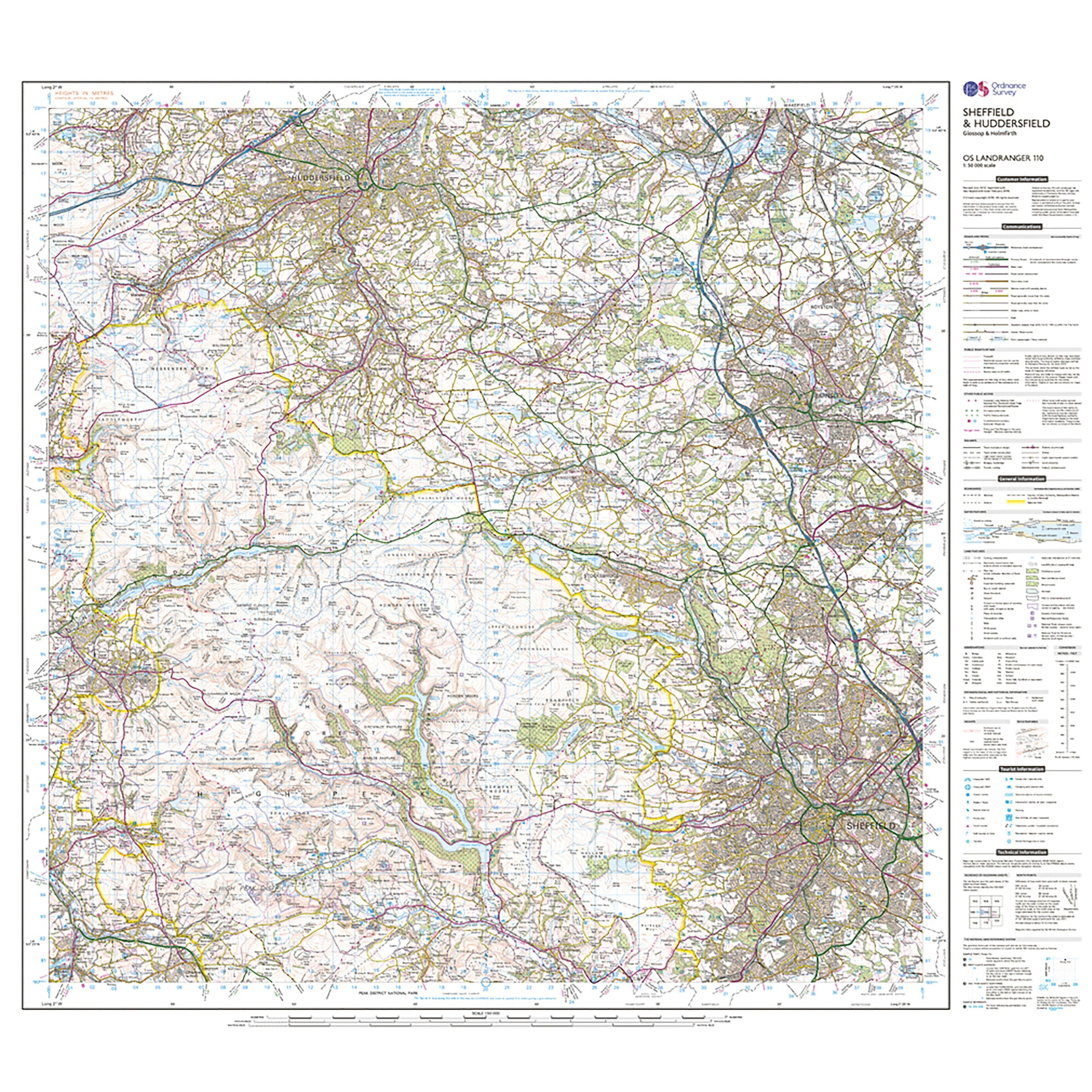 Landranger Active 110 Sheffield & Huddersfield, Glossop & Holmfirth Map With Digital Version - Image 3