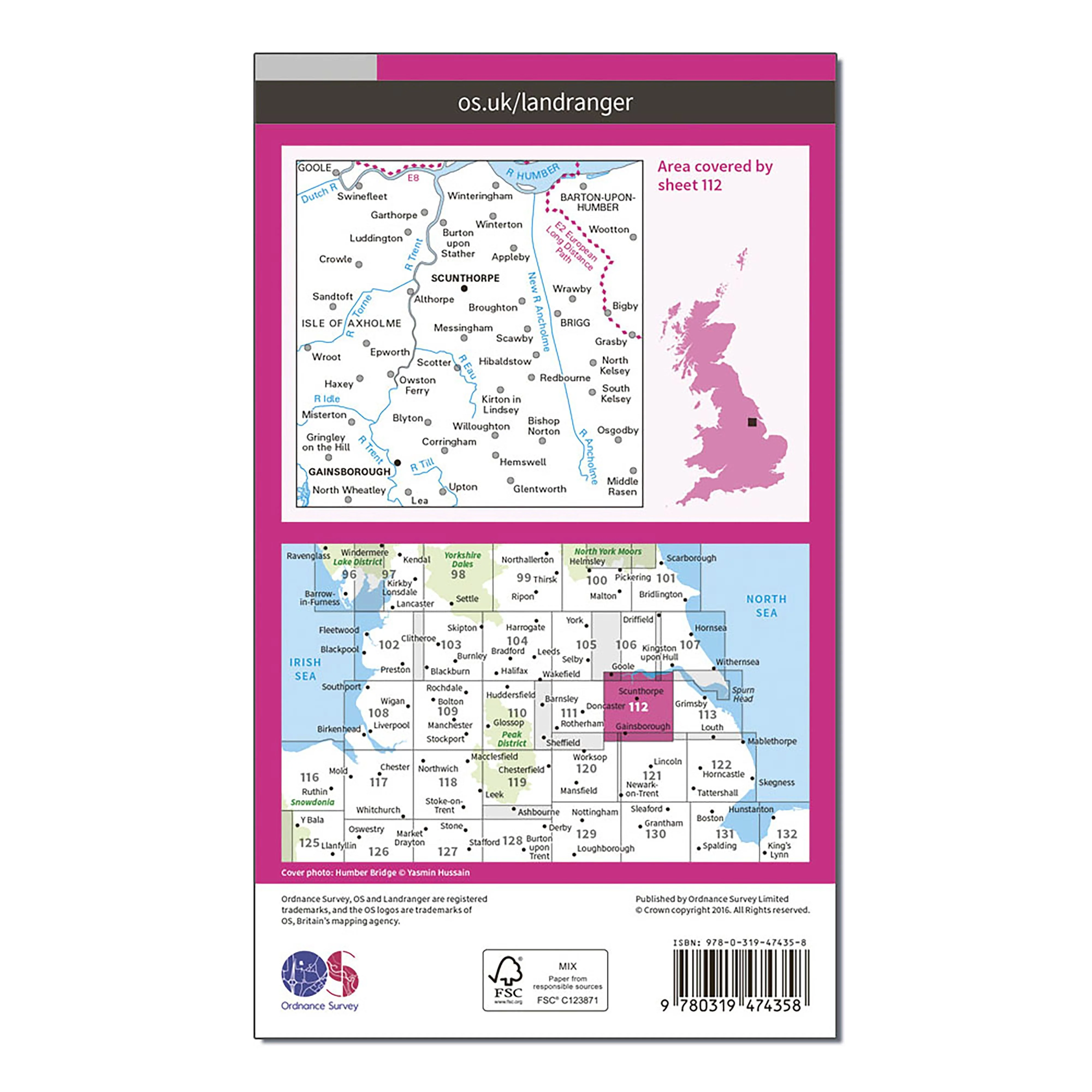 Landranger Active 112 Scunthorpe & Gainsborough Map With Digital Version - Image 2