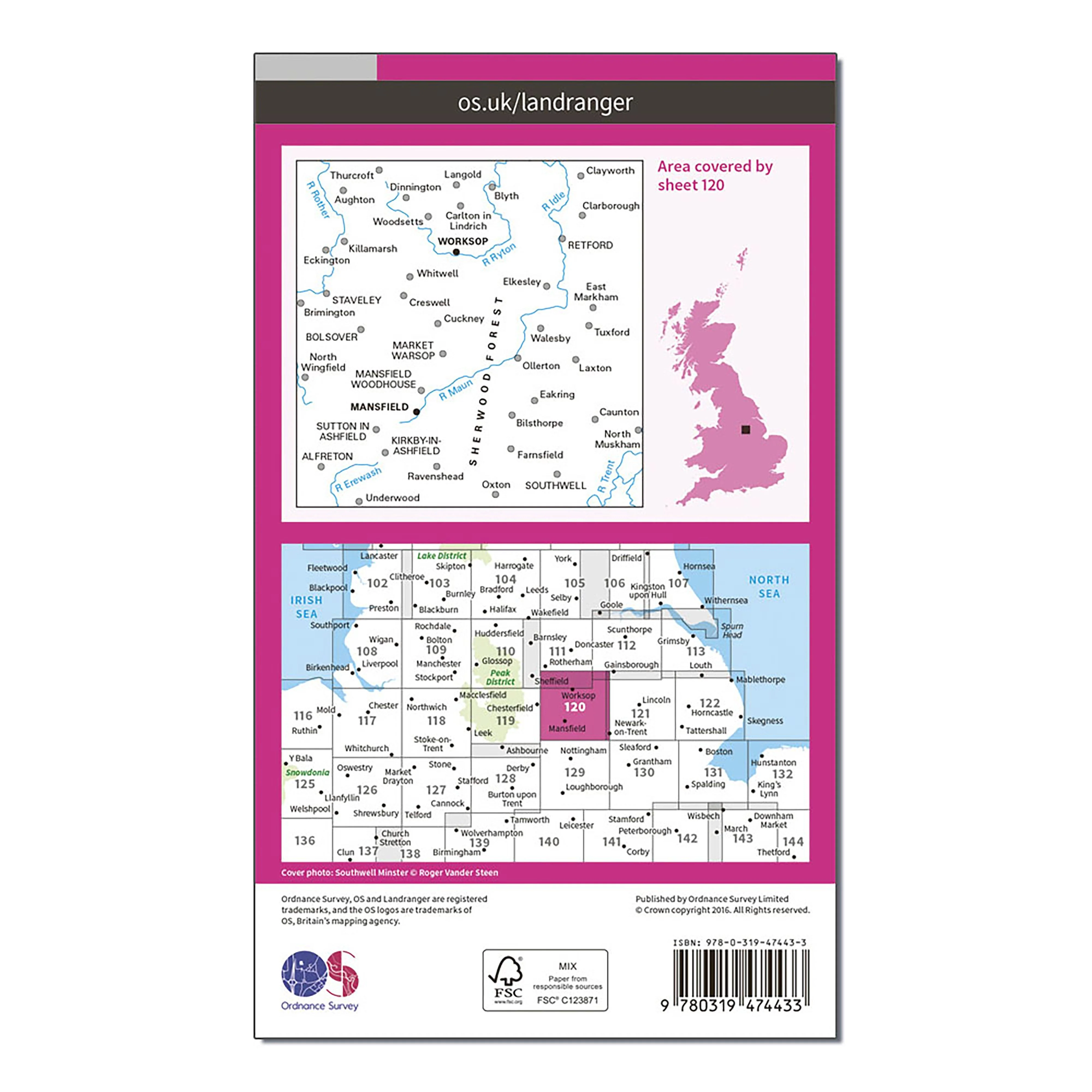 Landranger Active 120 Mansfield & Worksop, Sherwood Forest Map With Digital Version - Image 2