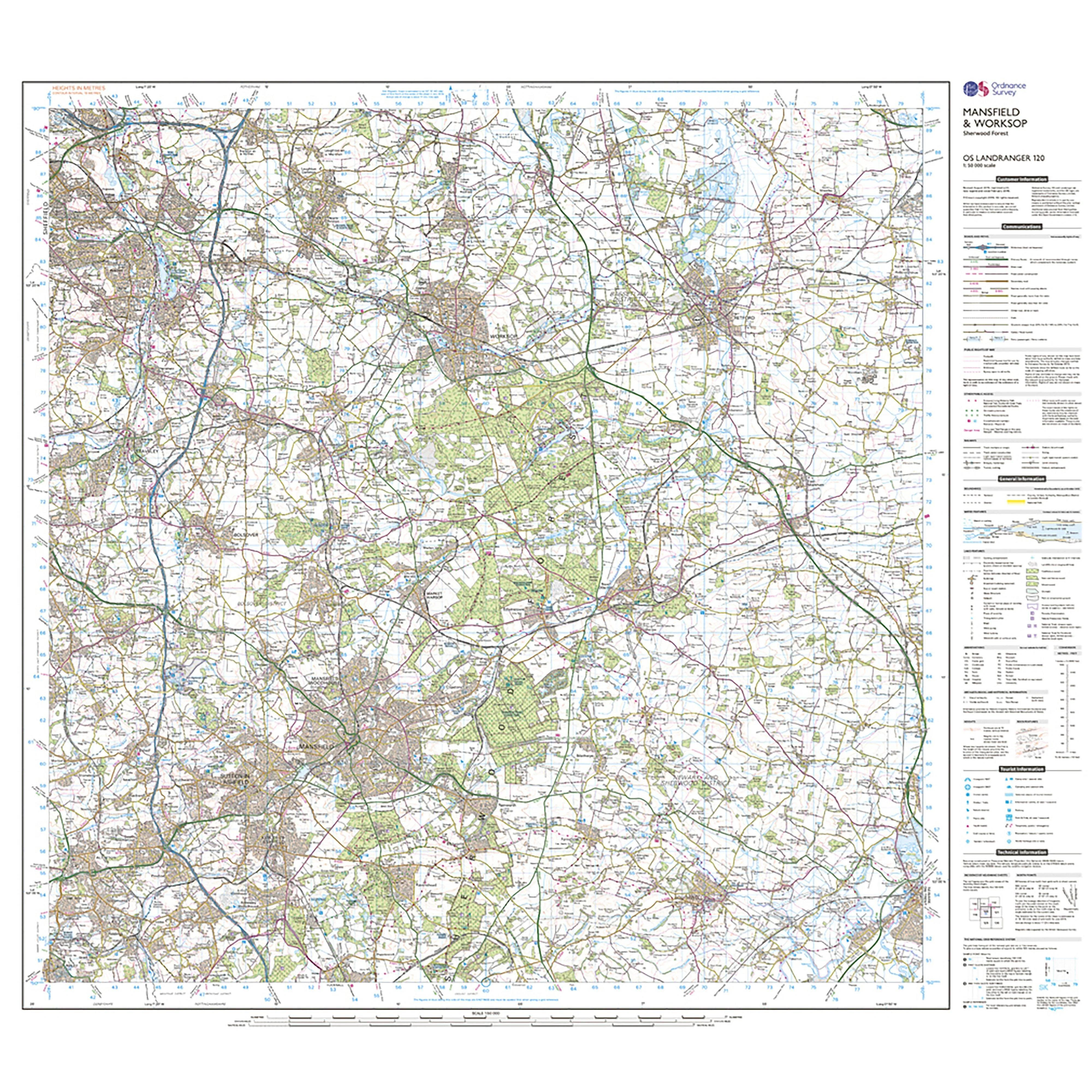 Landranger Active 120 Mansfield & Worksop, Sherwood Forest Map With Digital Version - Image 3