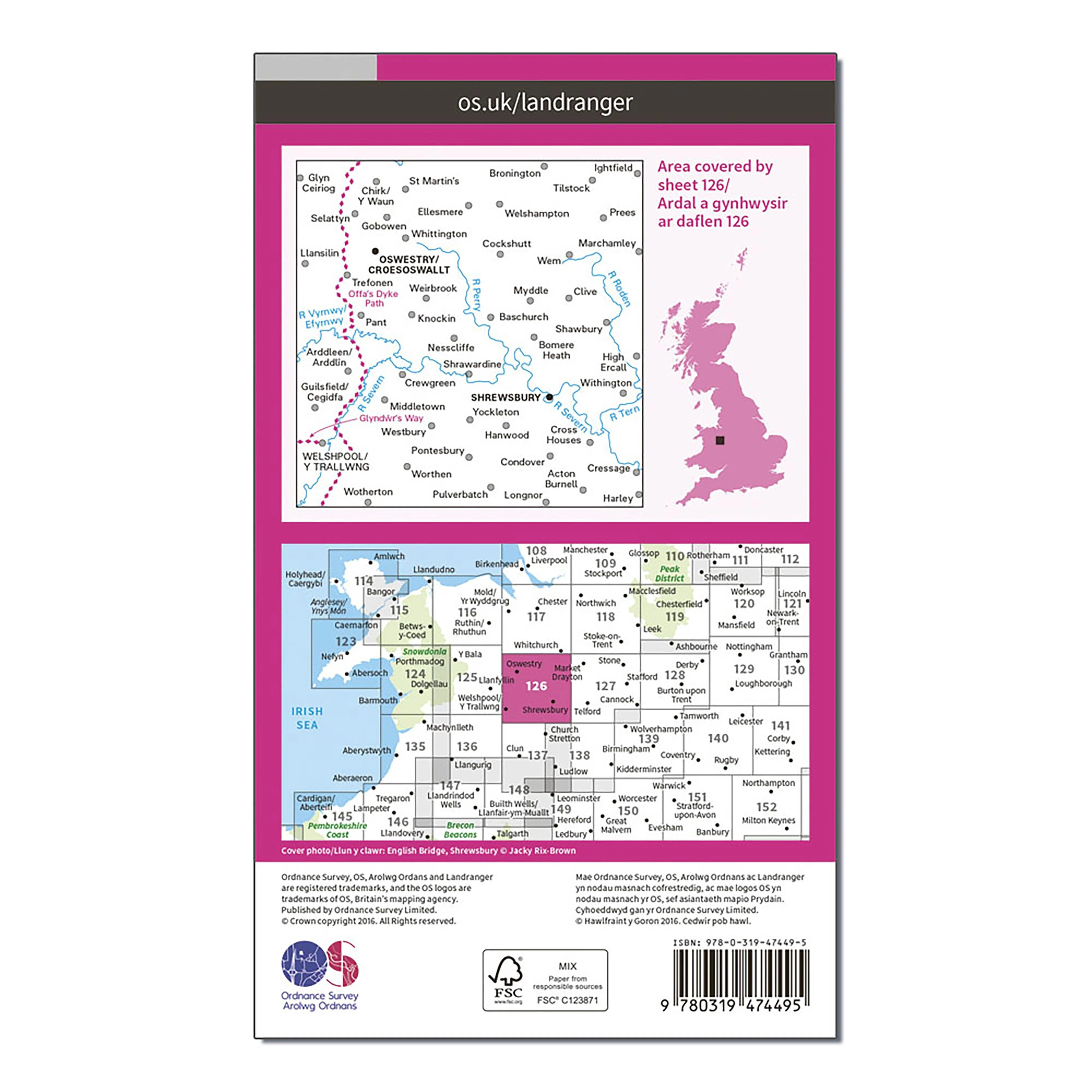Landranger Active 126 Shrewsbury & Oswestry Map With Digital Version - Image 2