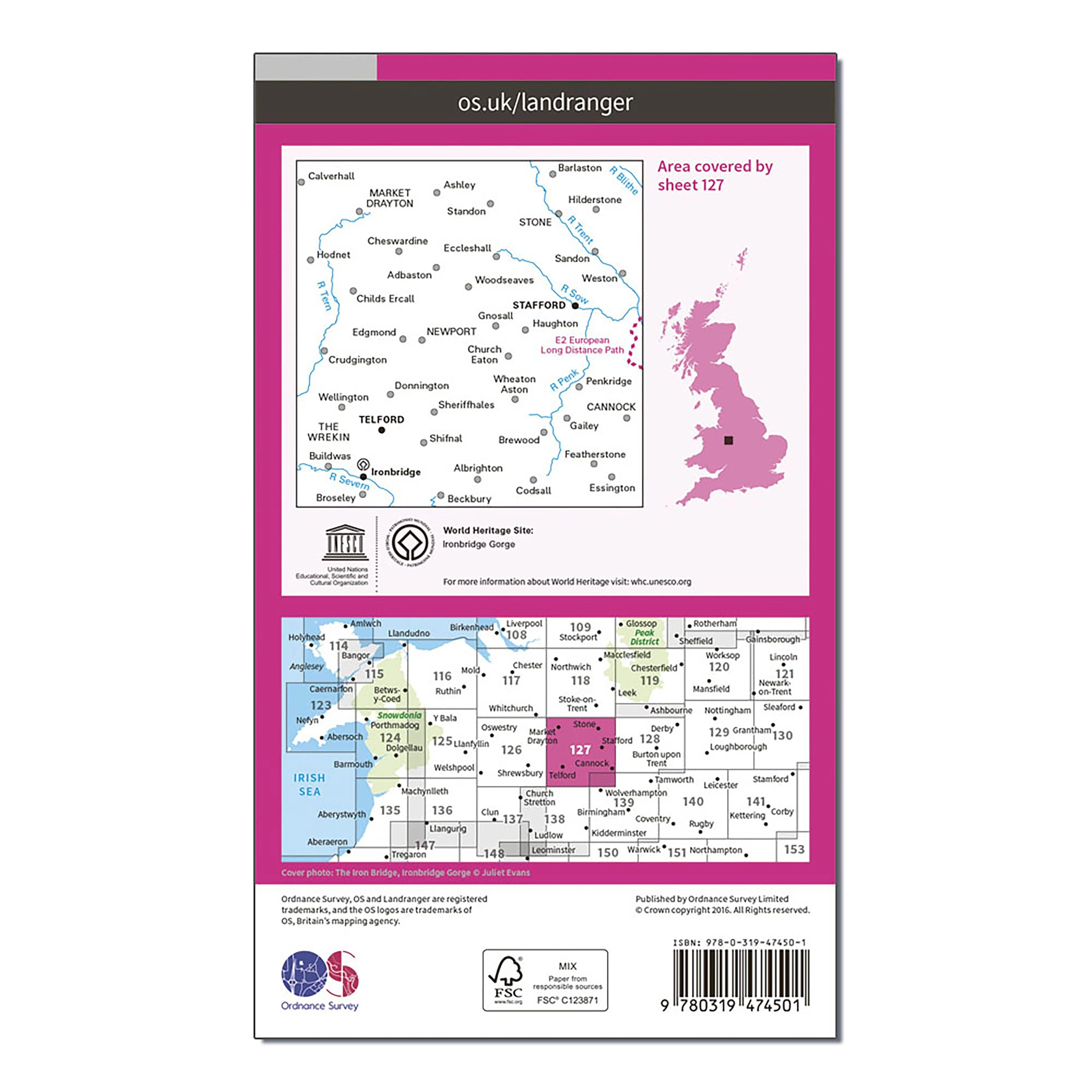 Landranger Active 127 Stafford & Telford, Ironbridge Map With Digital Version - Image 2