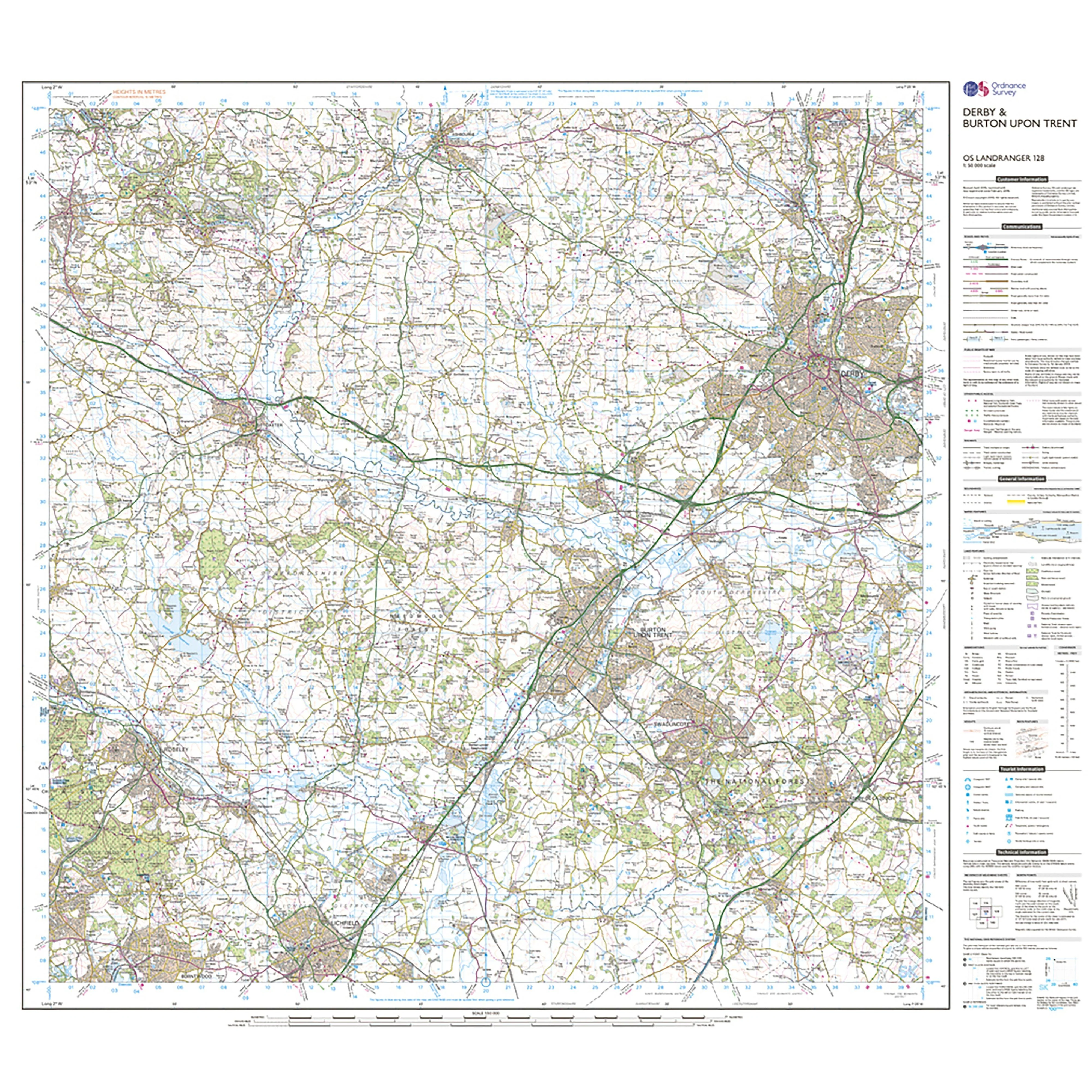 Landranger Active 128 Derby & Burton upon Trent Map With Digital Version - Image 3
