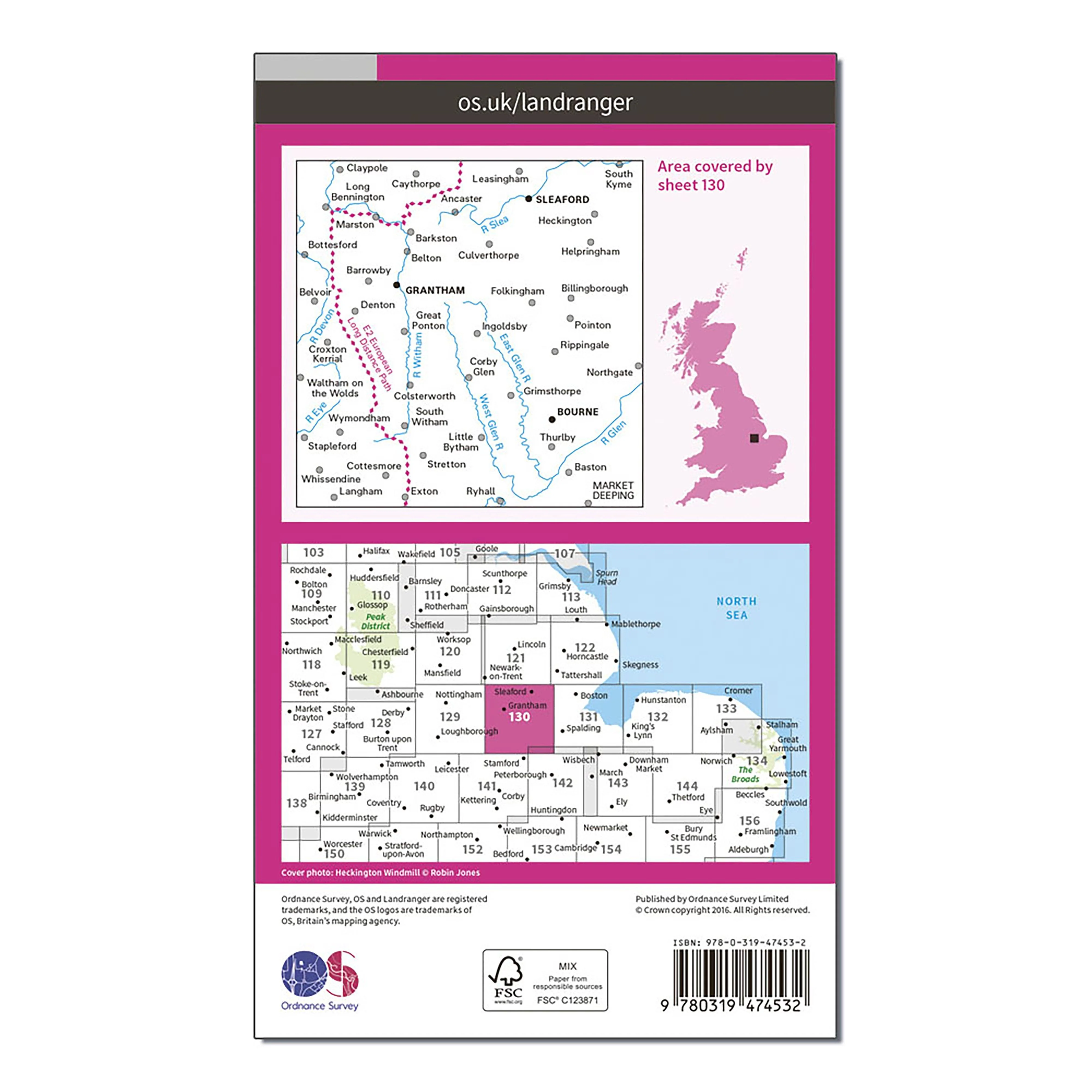 Landranger Active 130 Grantham, Sleaford & Bourne Map With Digital Version - Image 2