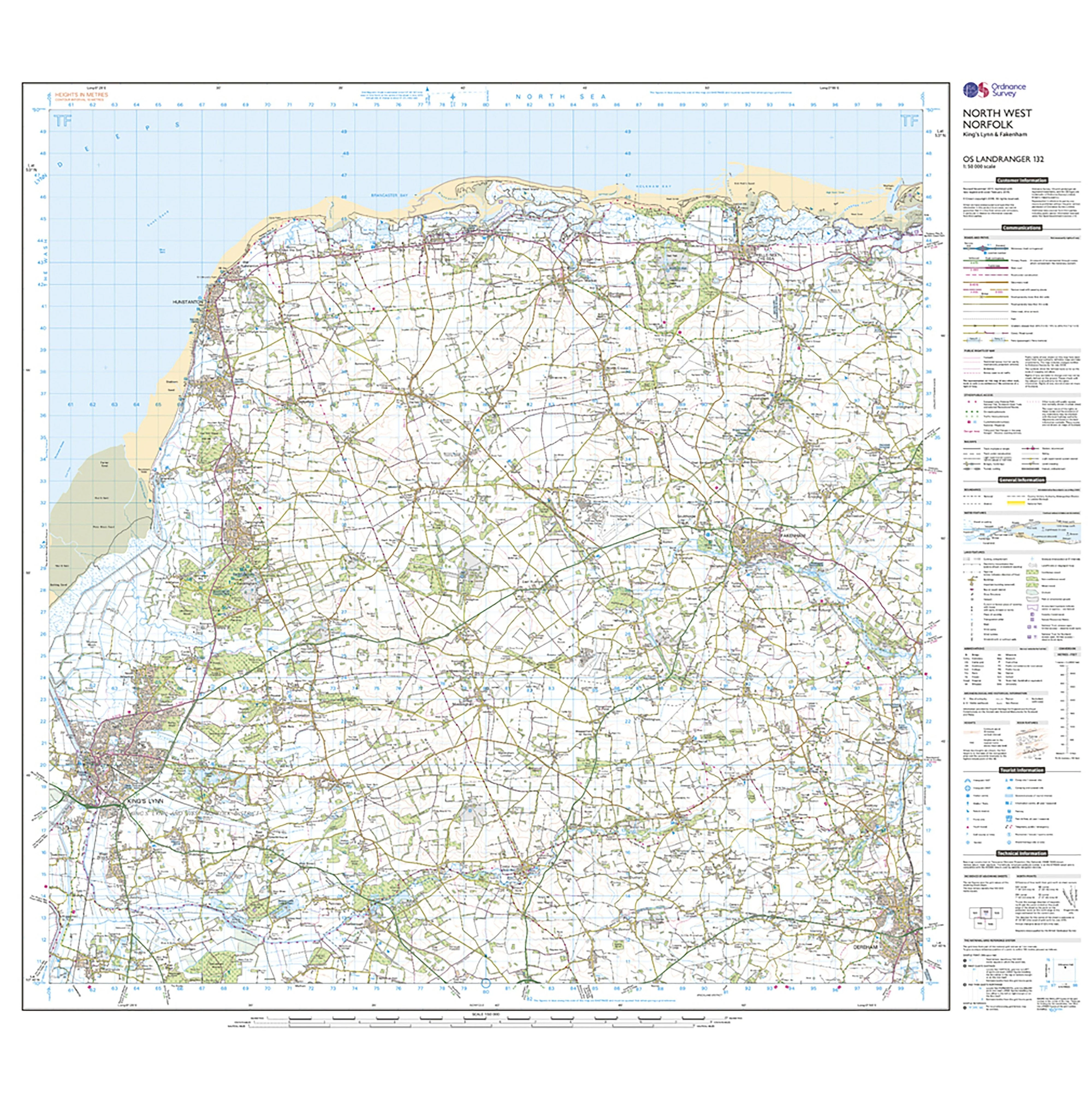 Landranger Active 132 North West Norfolk Kings Lynn  Fakenham Map With Digital Version - Image 3
