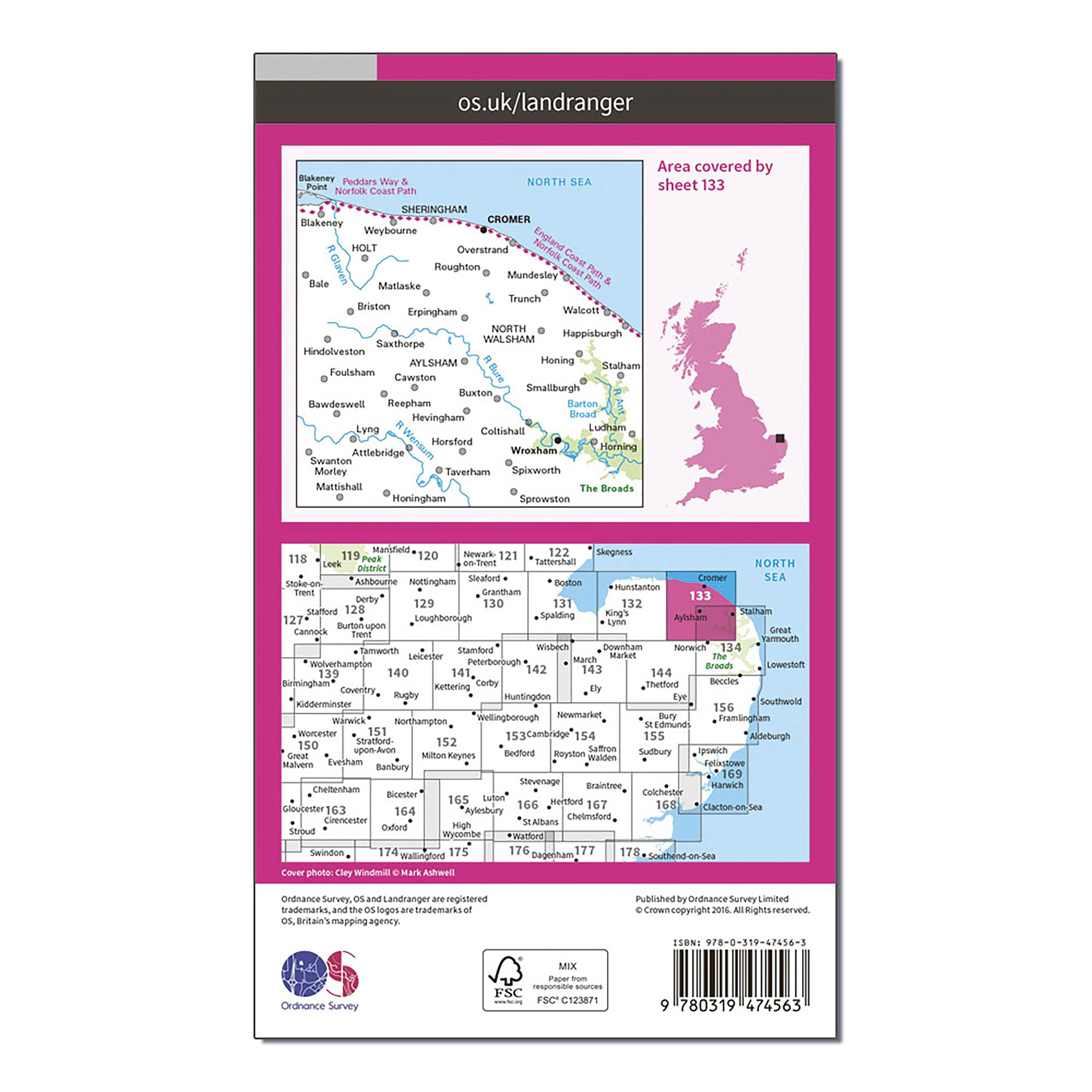 Landranger Active 133 North East Norfolk, Cromer & Wroxham Fakenham Map With Digital Version - Image 2