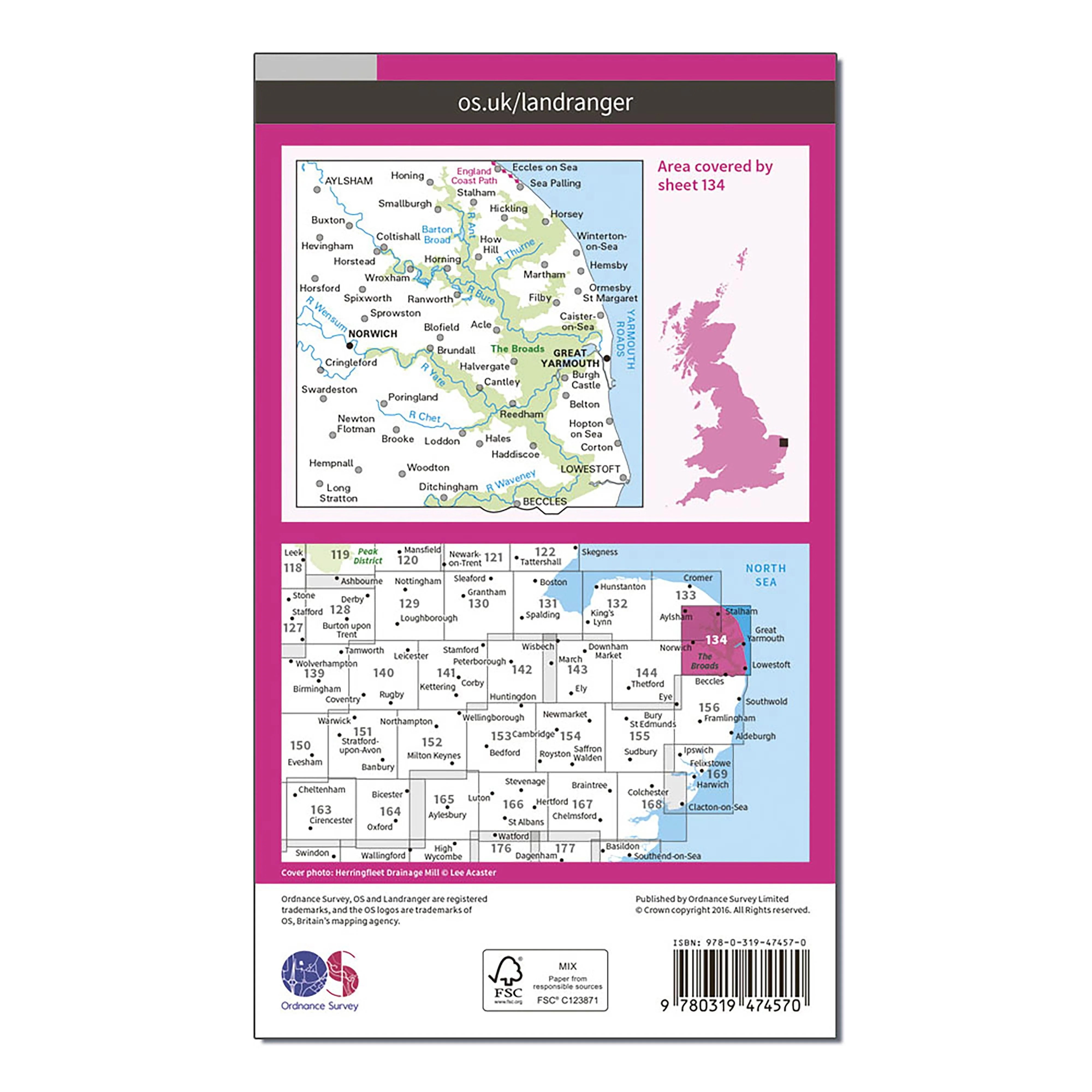 Landranger Active 134 Norwich & The Broads, Great Yarmouth Map With Digital Version - Image 2
