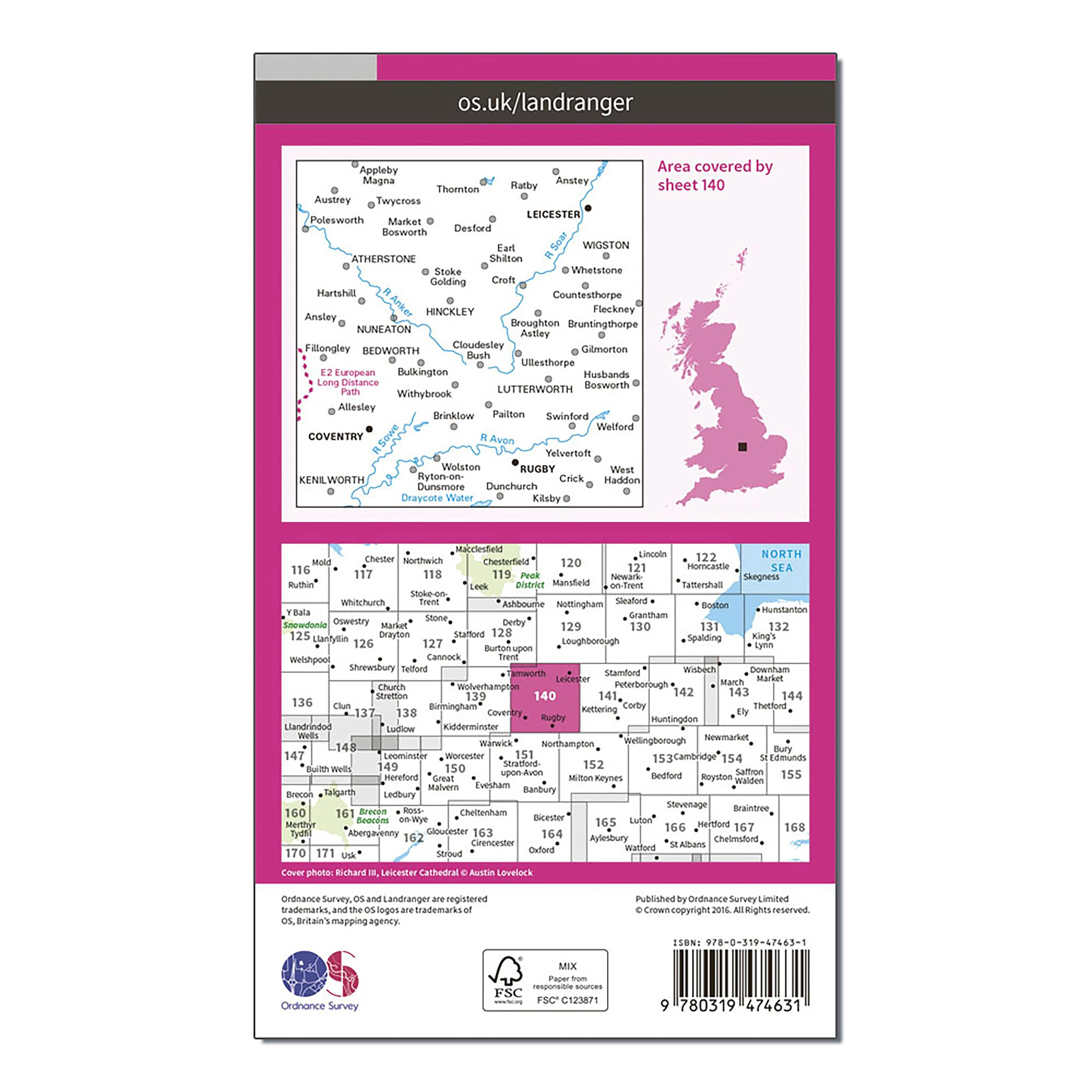Landranger Active 140 Leicester, Coventry & Rugby Map With Digital Version - Image 2