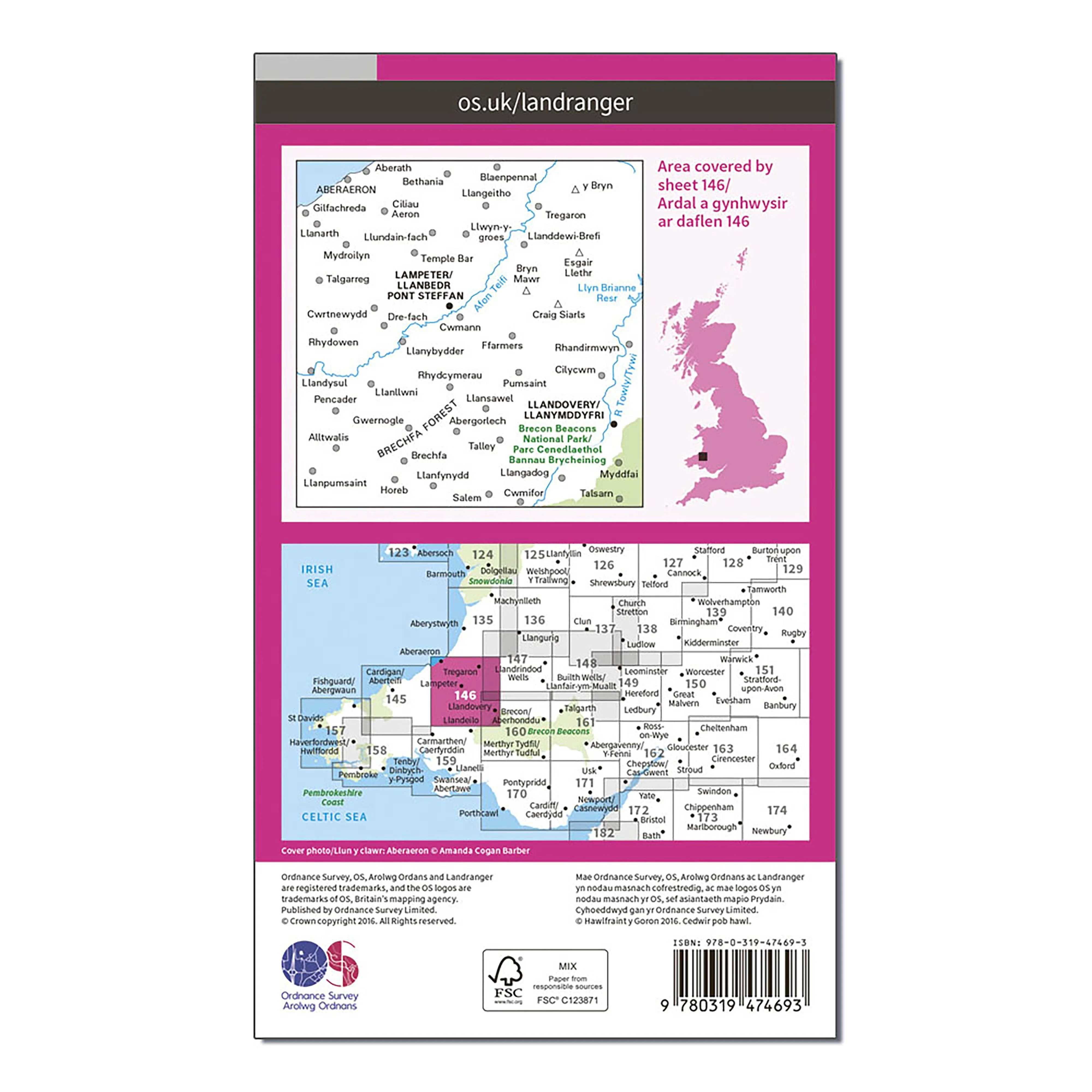 Landranger Active 146 Lampeter  Llandovery Map With Digital Version - Image 2