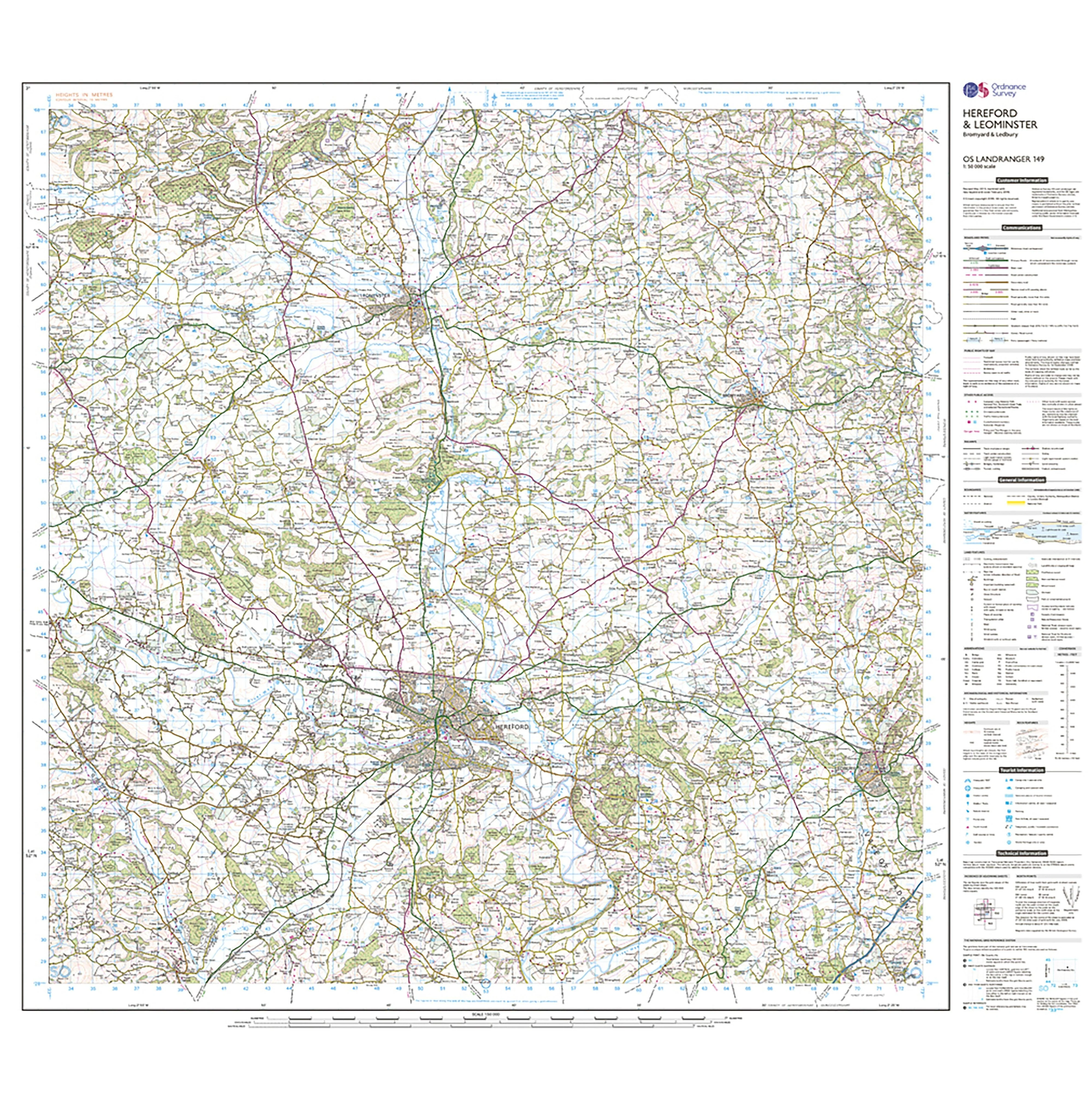 Landranger Active 149 Hereford  Leominster Bromyard  Ledbury Map With Digital Version - Image 3