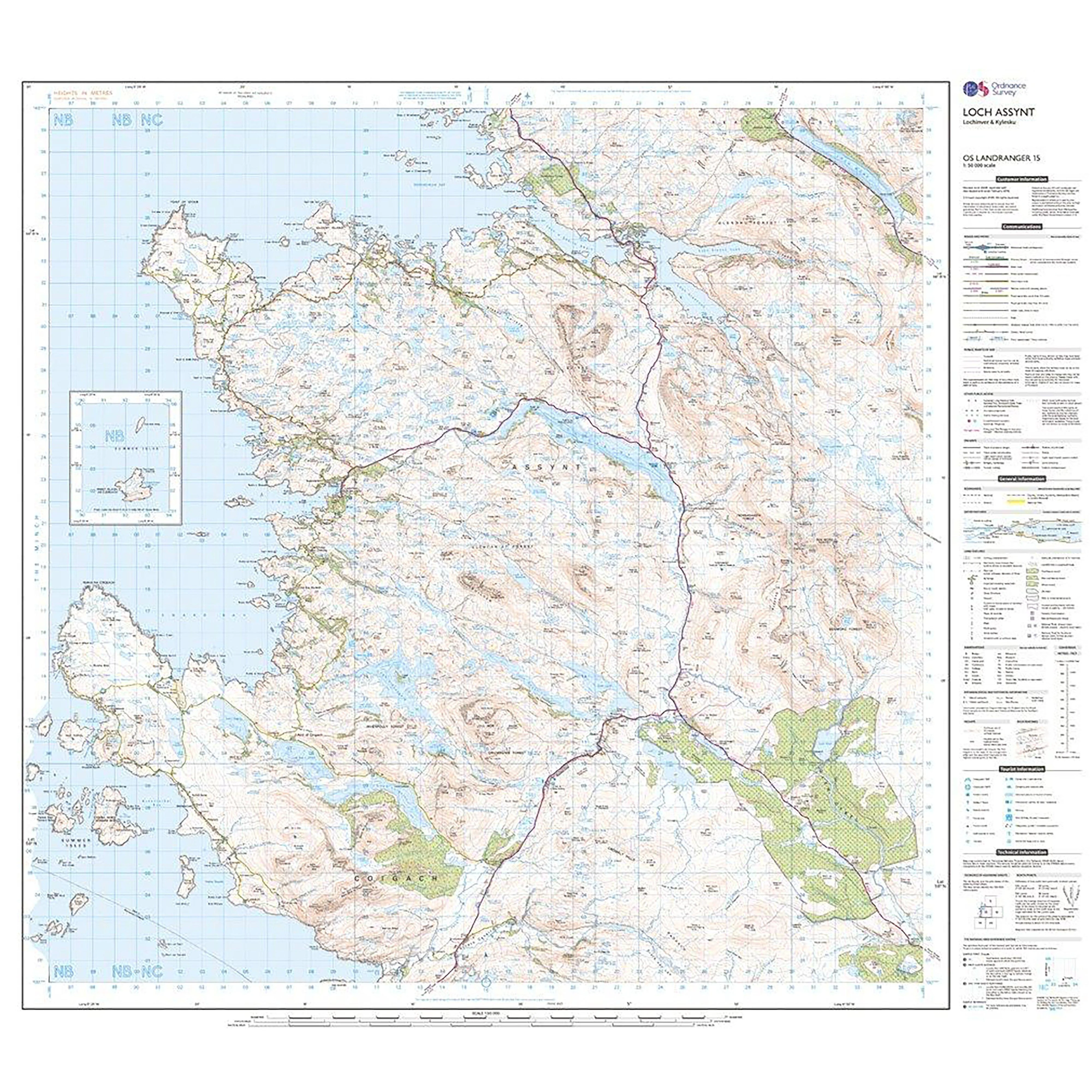 Landranger Active 15 Loch Assynt, Lochinver & Kylesku Map With Digital Version - Image 3