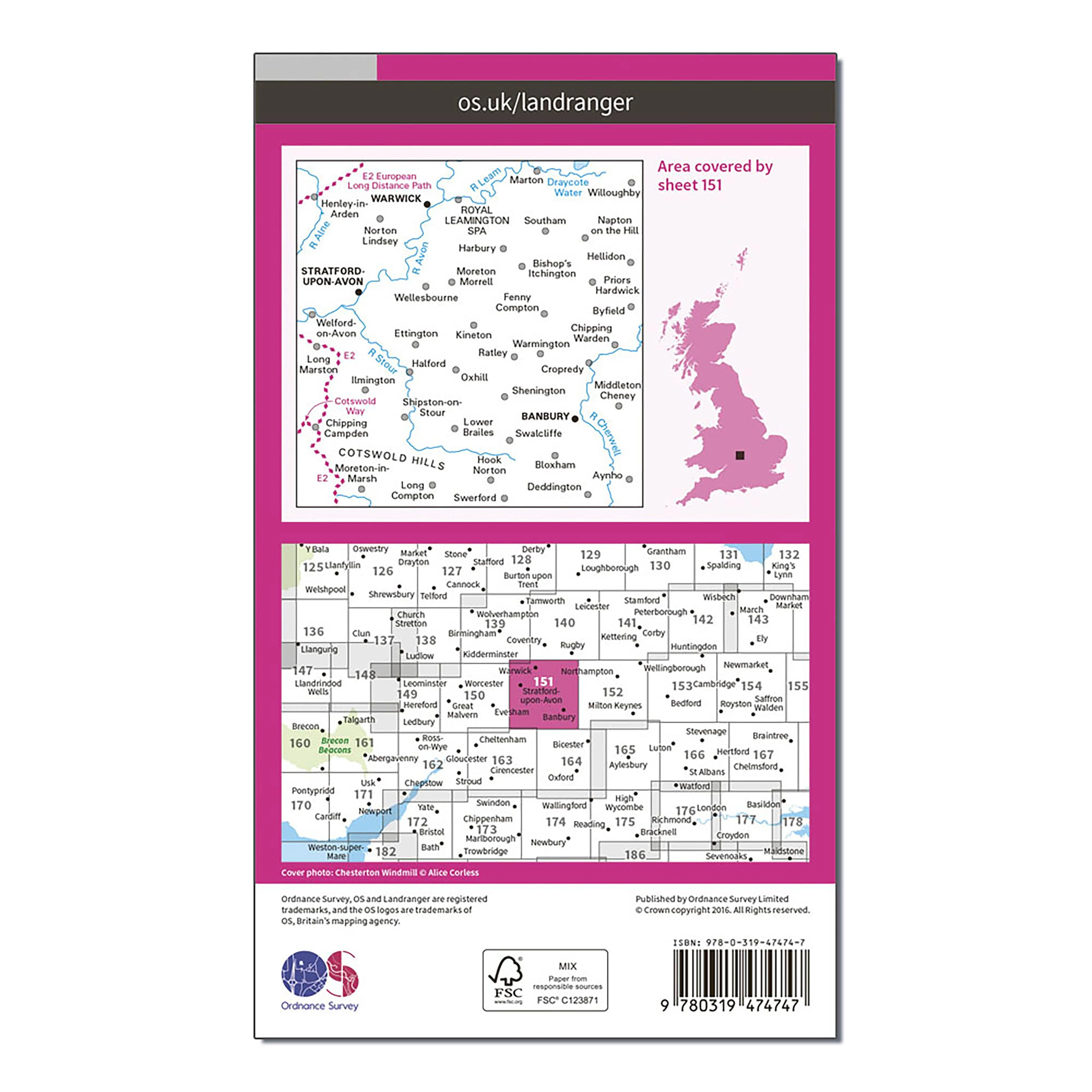 Landranger Active 151 Stratford-upon-Avon, Warwick & Banbury Map With Digital Version - Image 2