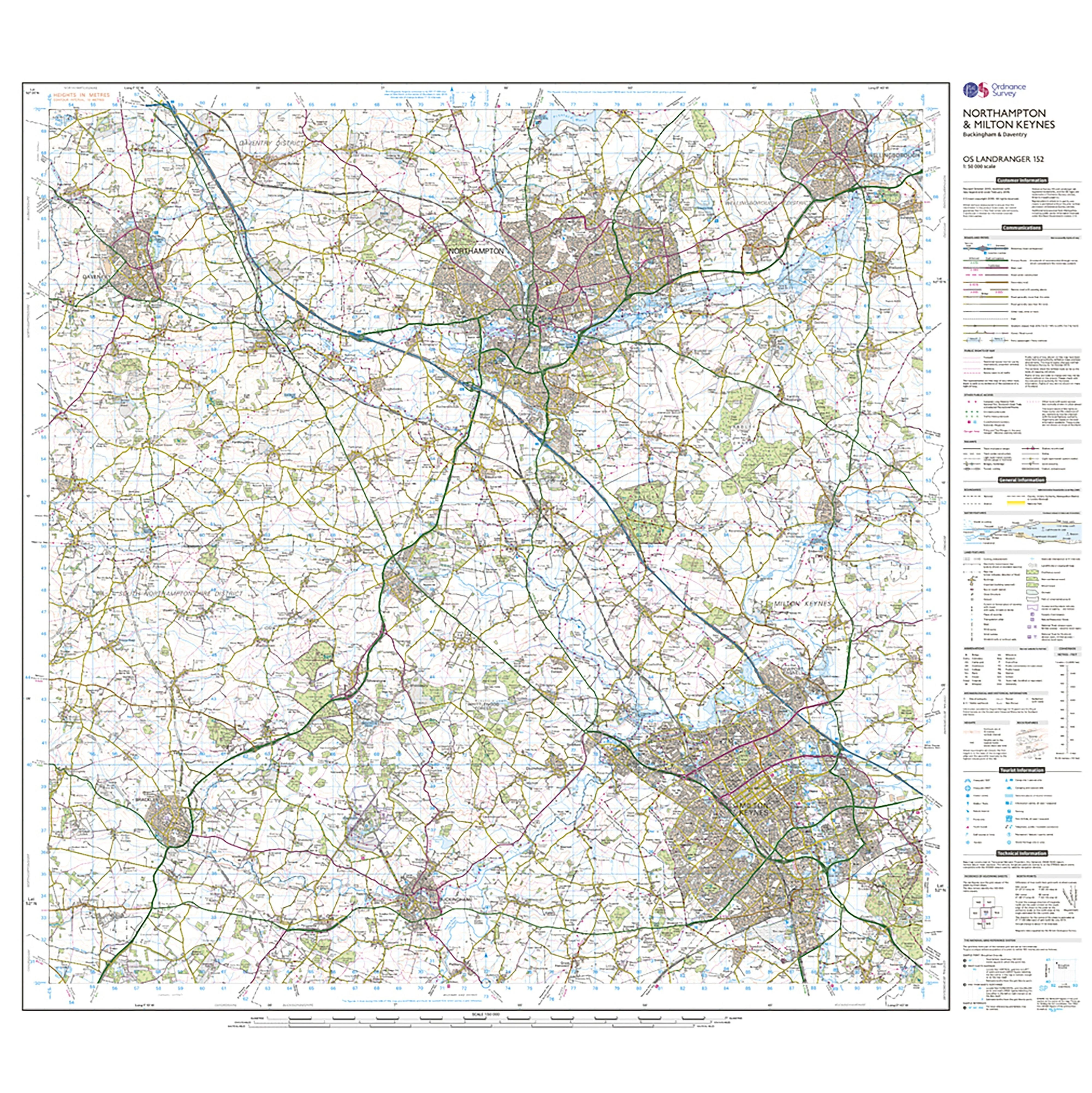 Landranger Active 152 Northampton, Milton Keynes, Buckingham & Daventry Map With Digital Version - Image 3