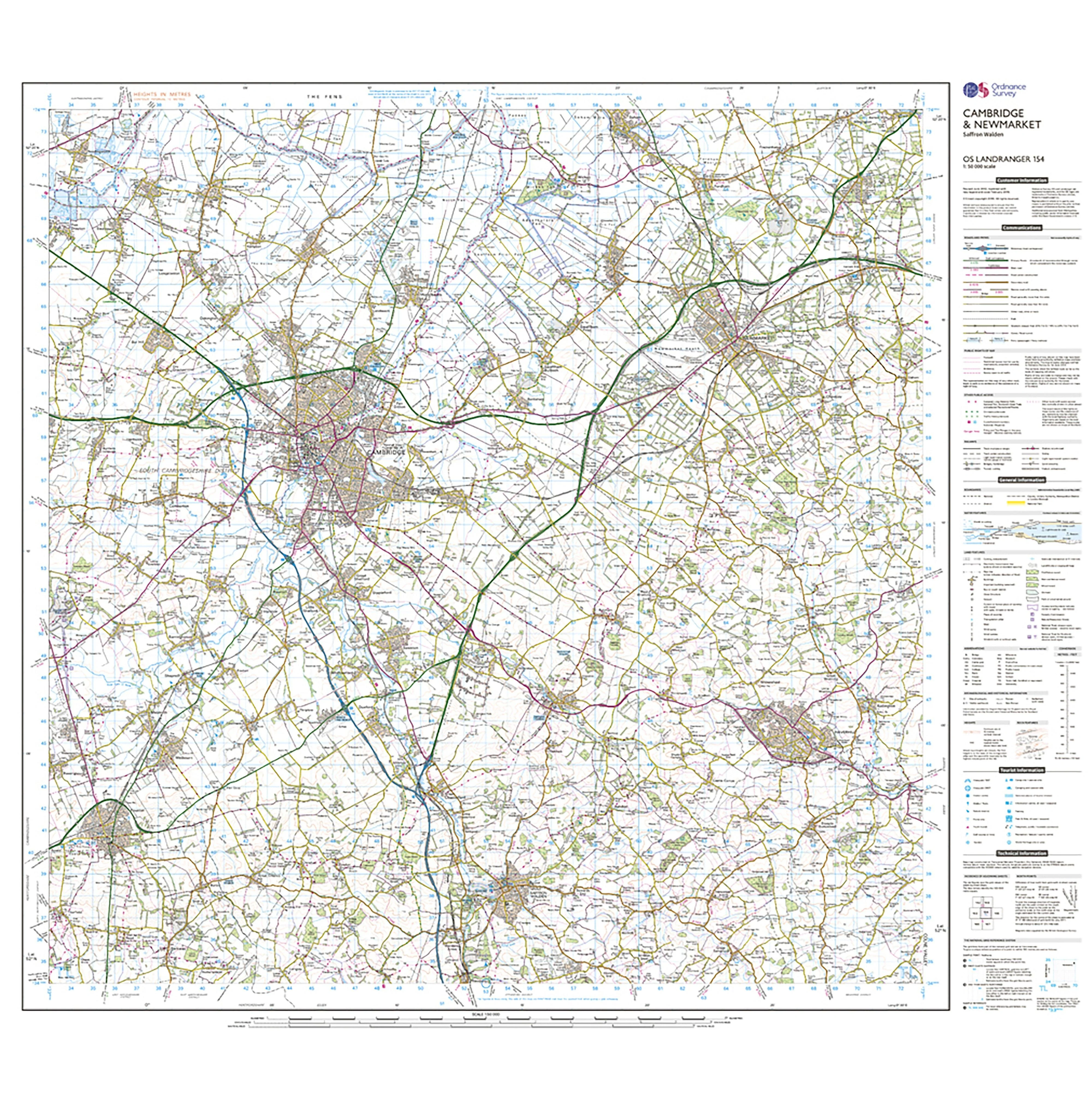 Landranger Active 154 Cambridge Newmarket  Saffron Walden Map With Digital Version - Image 3