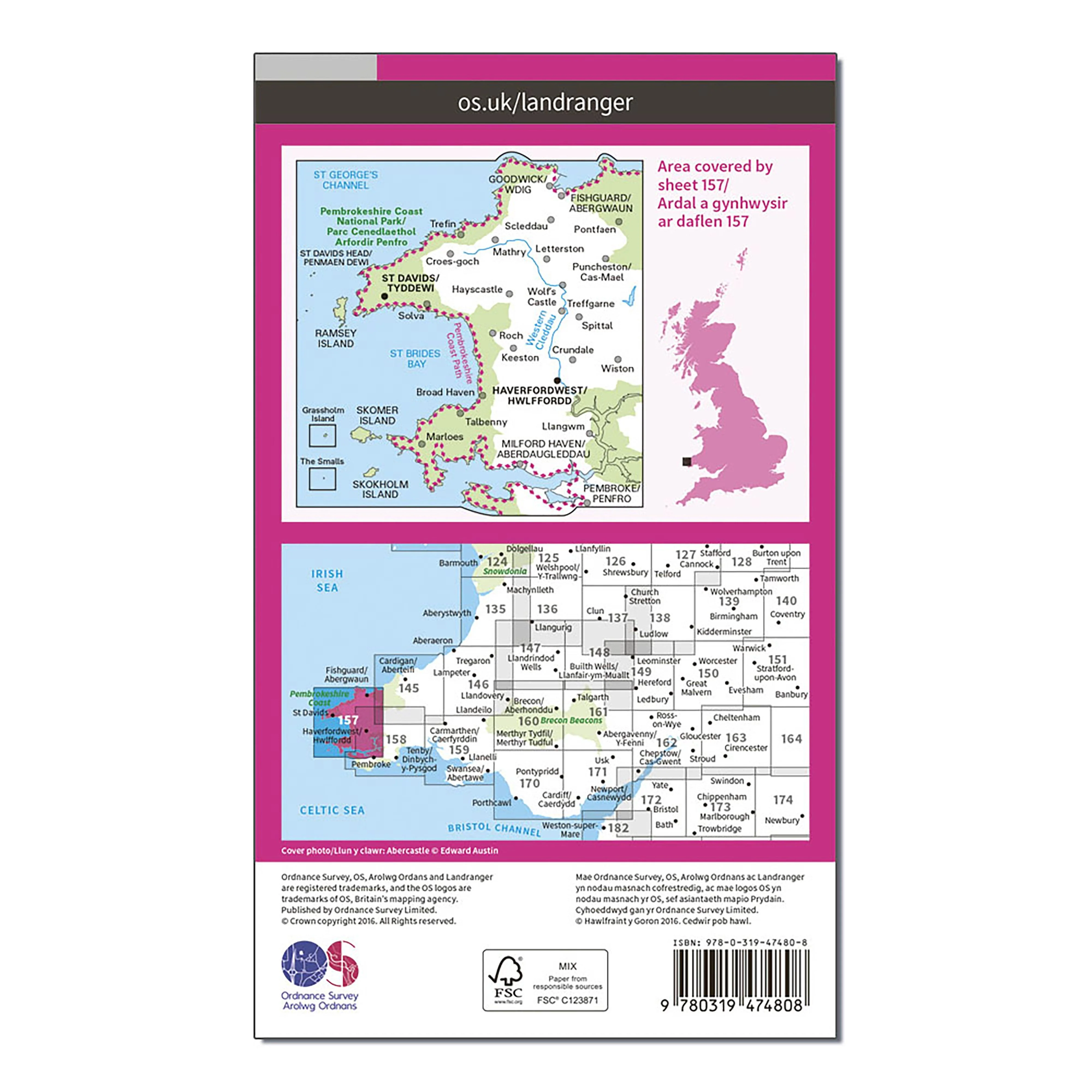 Landranger Active 157 St Davids & Haverfordwest Map With Digital Version - Image 2