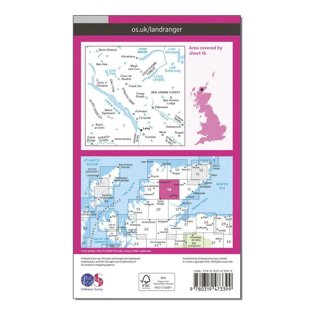 Landranger Active 16 Loch Assynt, Lochinver & Kylesku Map With Digital Version - Image 2