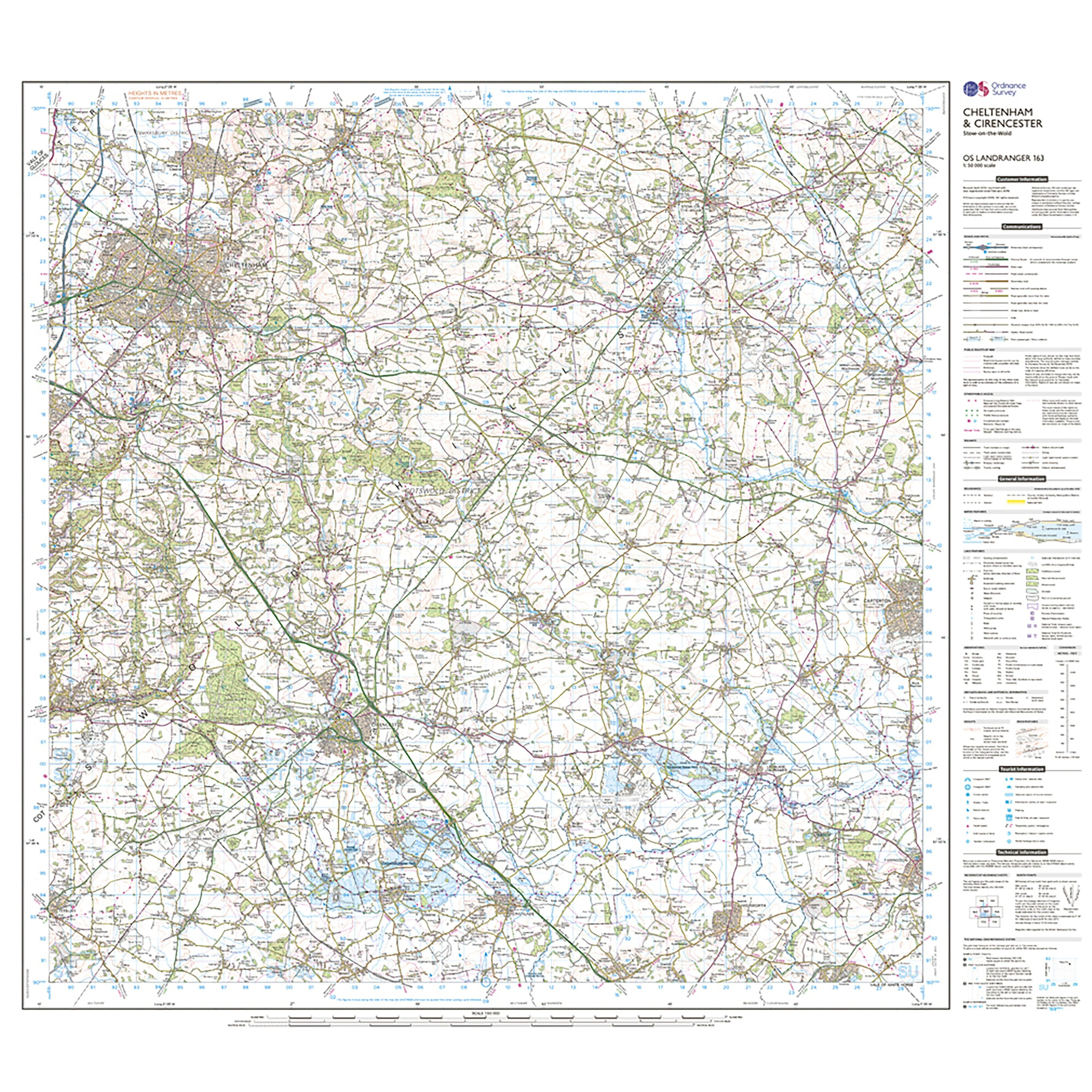 Landranger Active 163 Cheltenham & Cirencester, Stow-on-the-Wold Map With Digital Version - Image 3