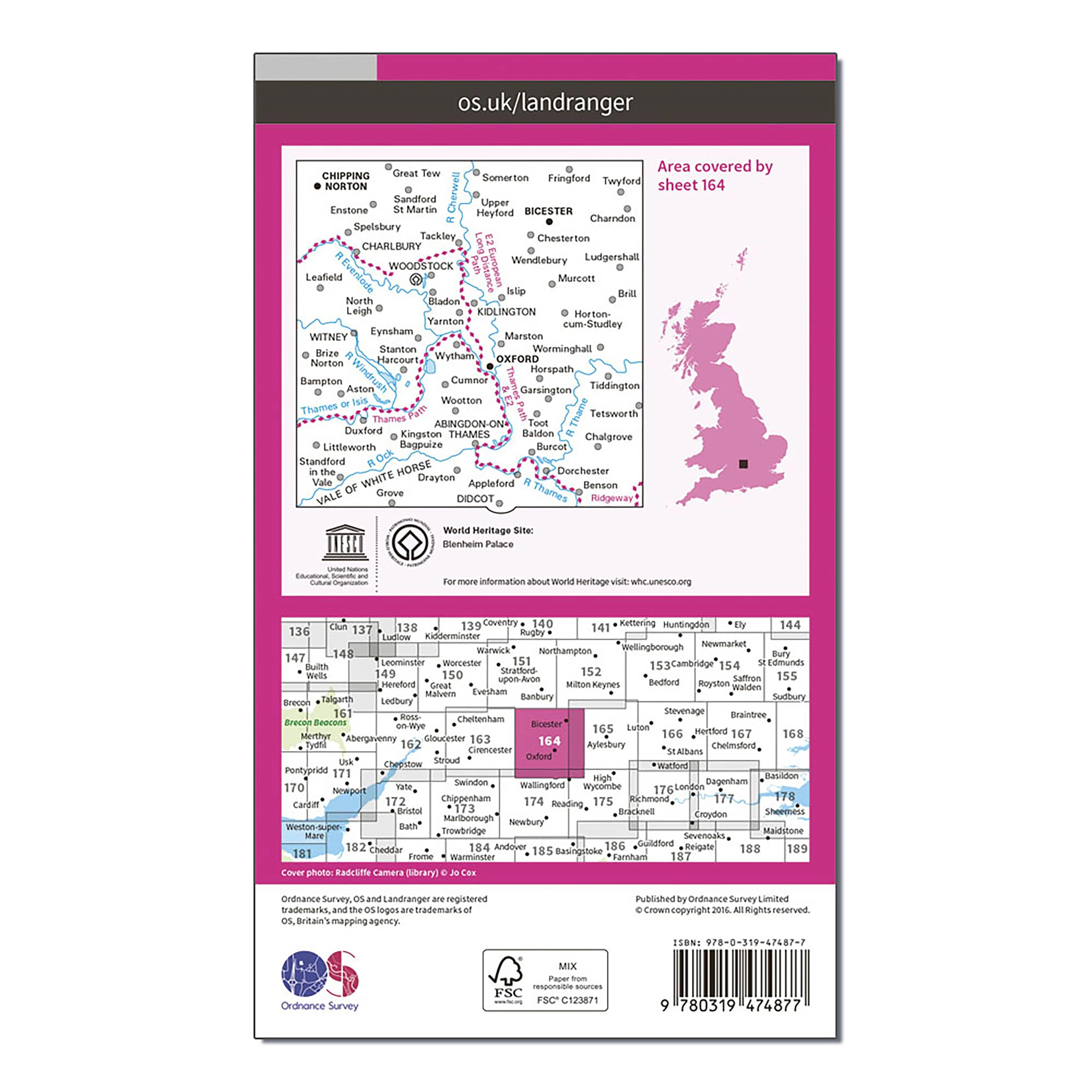 Landranger Active 164 Oxford, Chipping Norton & Bicester Map With Digital Version - Image 2