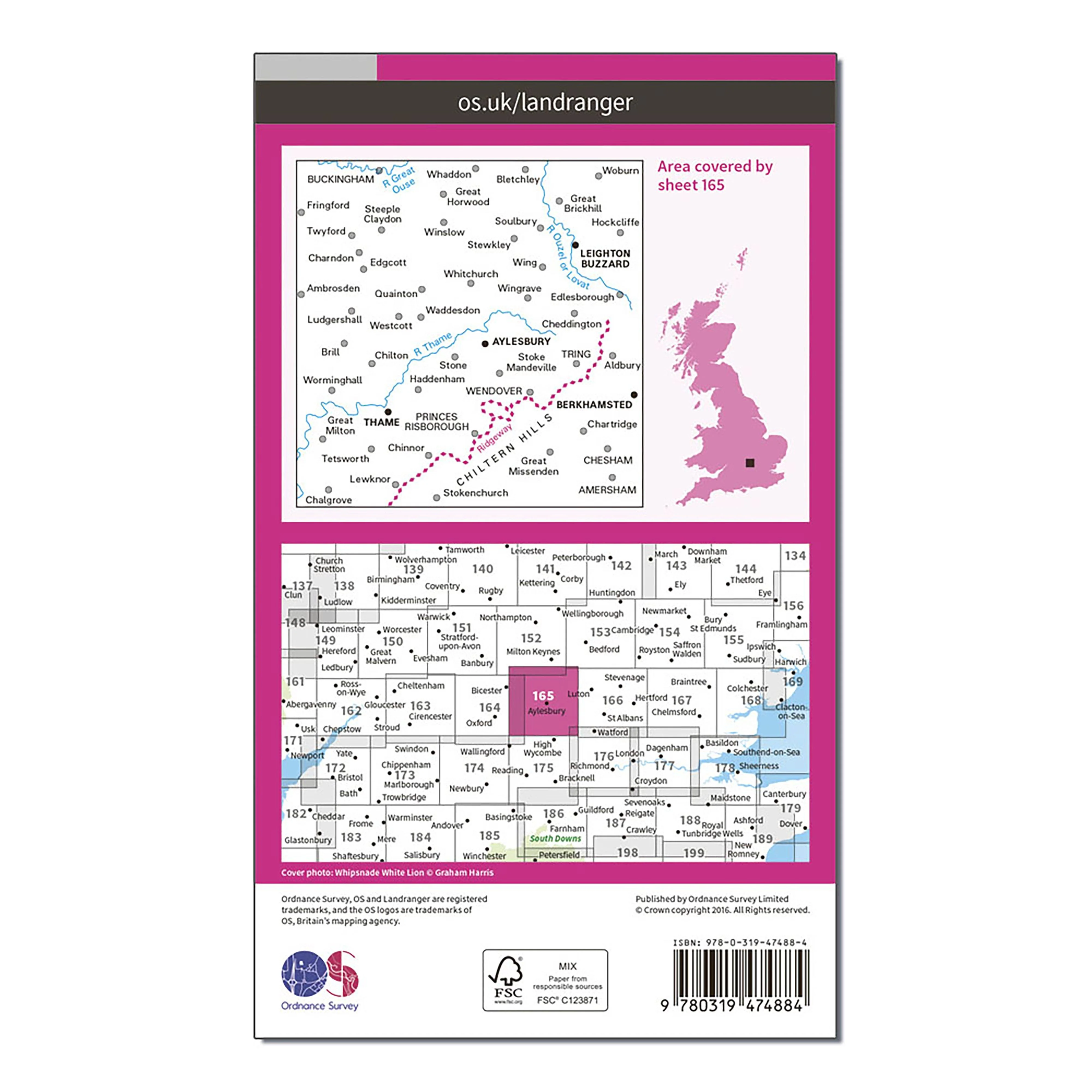 Landranger Active 165 Aylesbury, Leighton Buzzard, Thame & Berkhamstead Map With Digital Version - Image 2