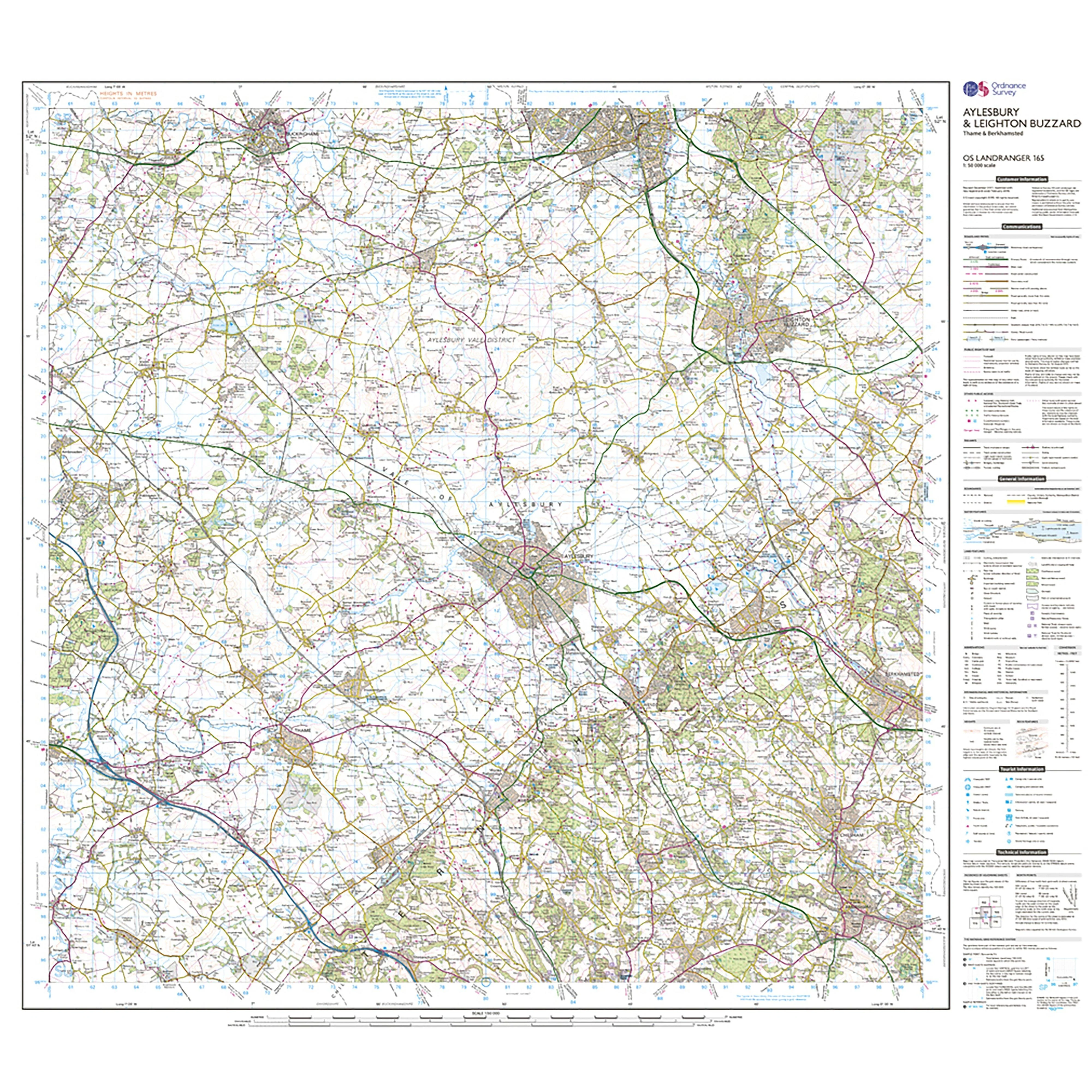 Landranger Active 165 Aylesbury, Leighton Buzzard, Thame & Berkhamstead Map With Digital Version - Image 3