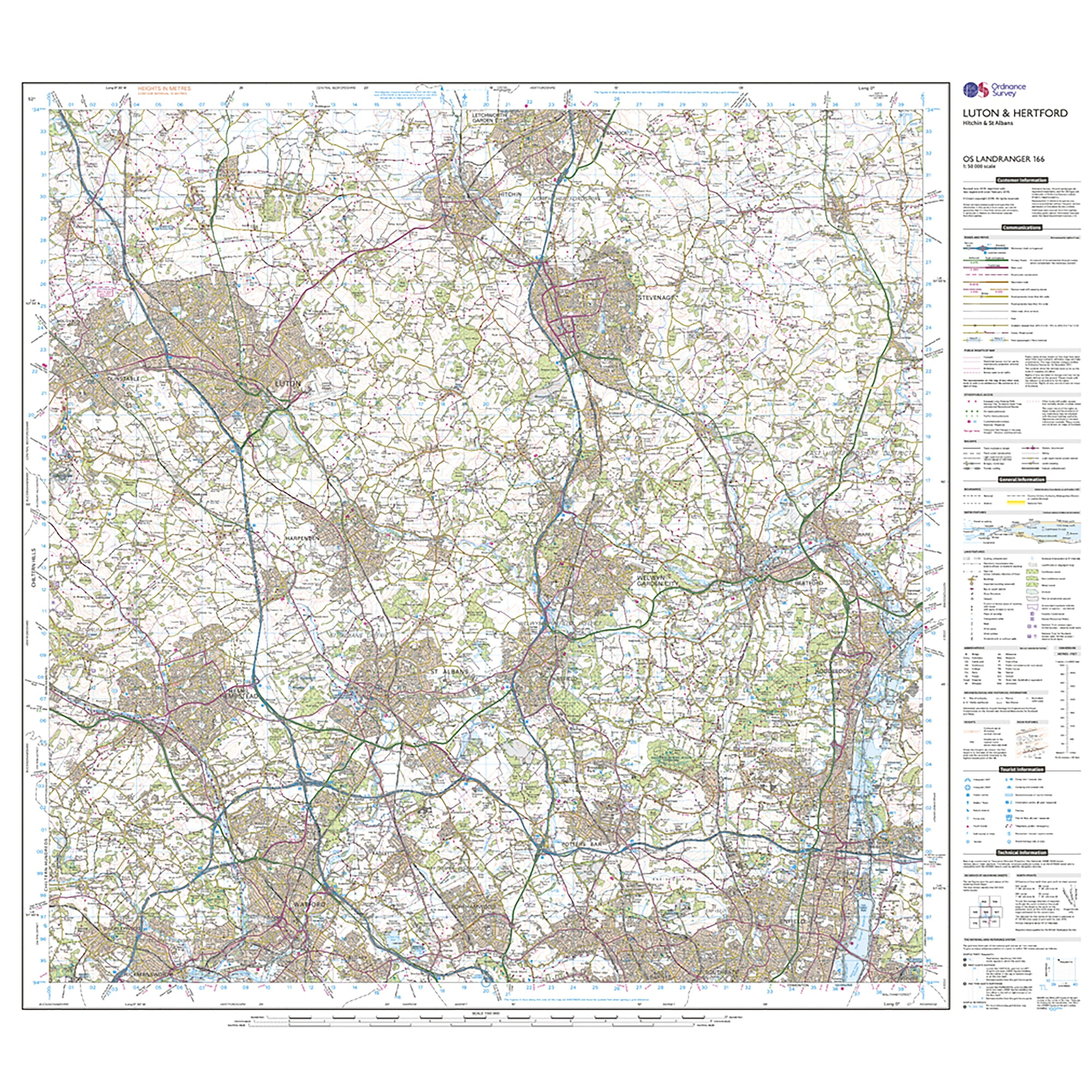 Landranger Active 166 Luton, Hertford, Hitchin & St Albans Map With Digital Version - Image 3