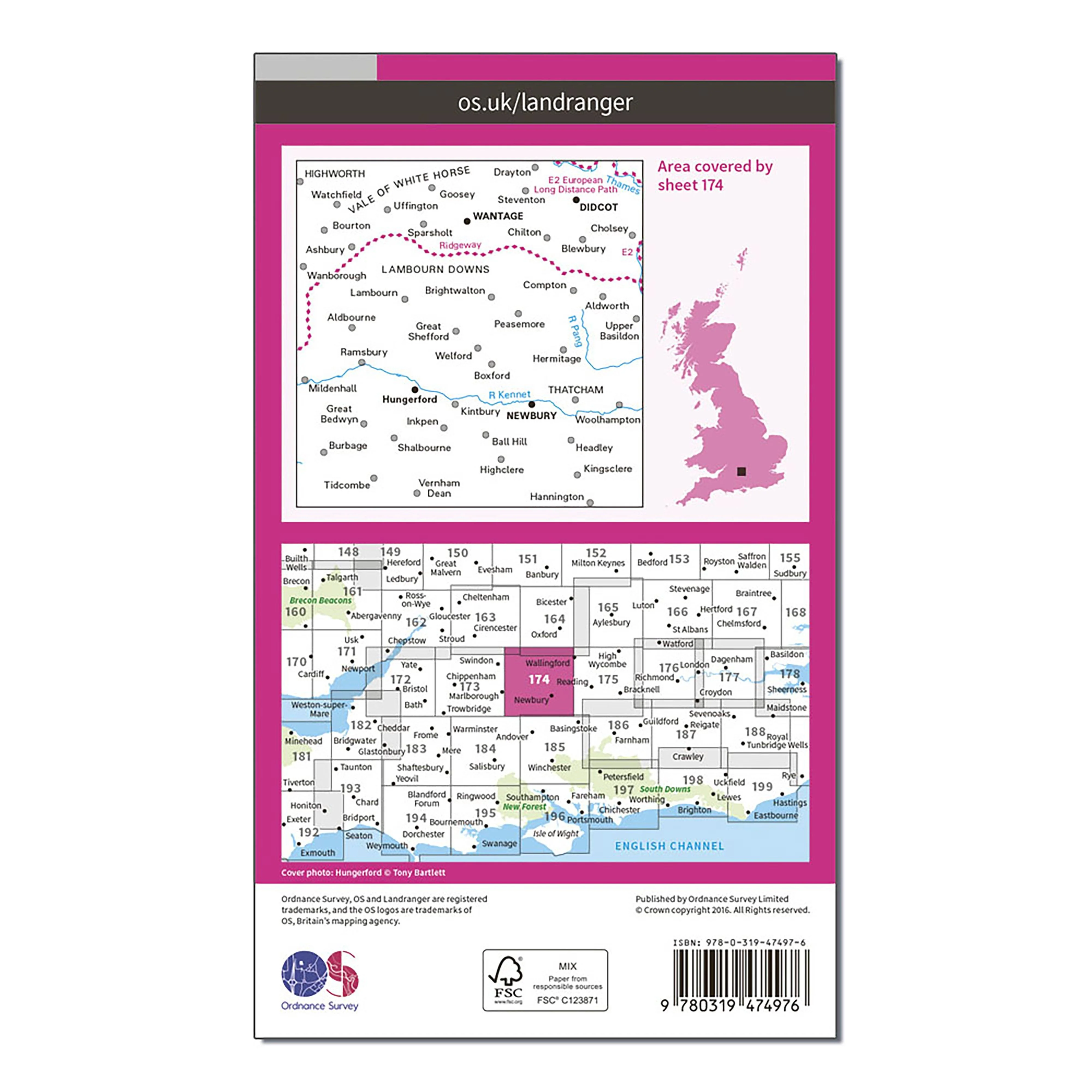 Landranger Active 174 Newbury & Wantage, Hungerford & Didcot Map With Digital Version - Image 2