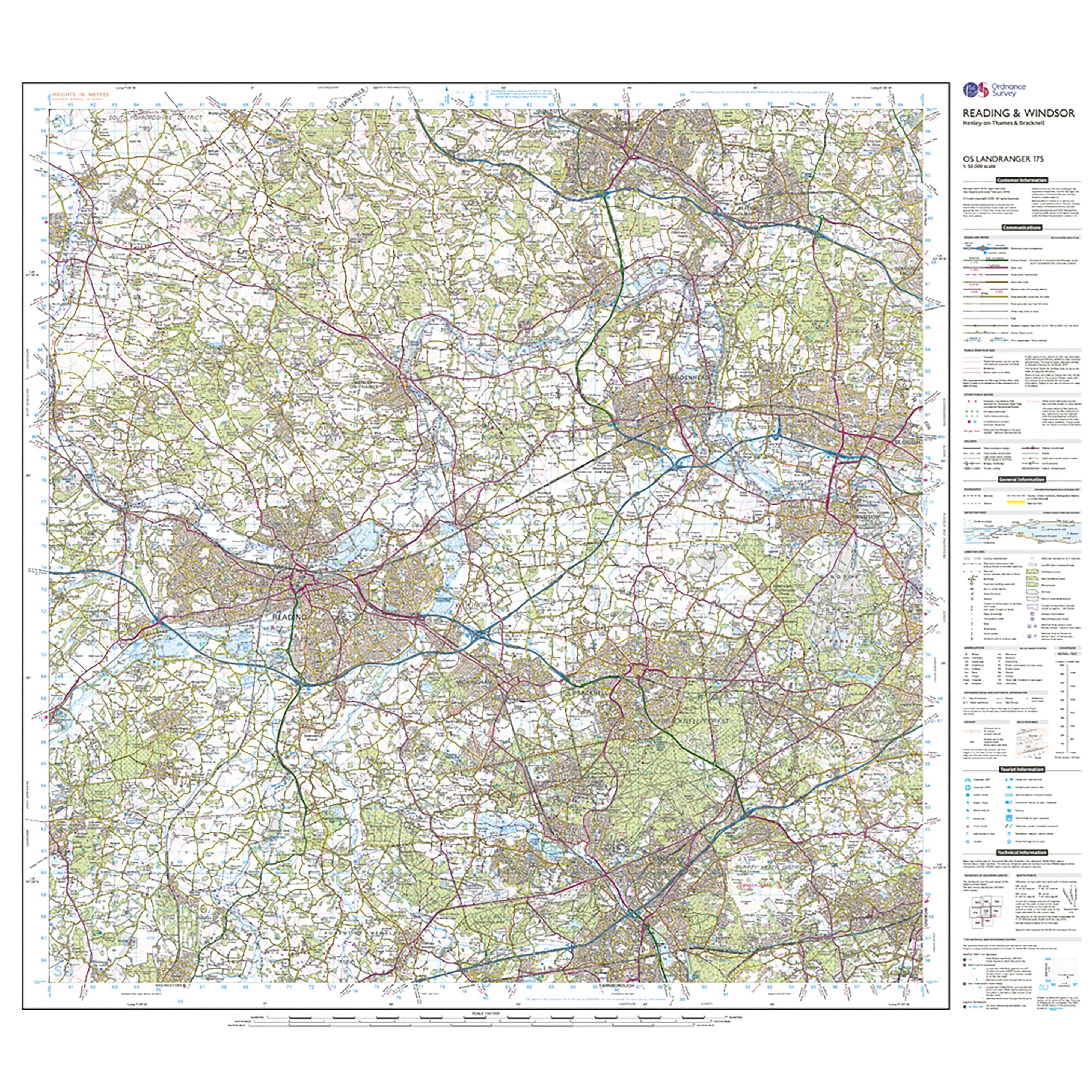 Landranger Active 175 Reading, Windsor, Henley-on-Thames & Bracknell Map With Digital Version - Image 3