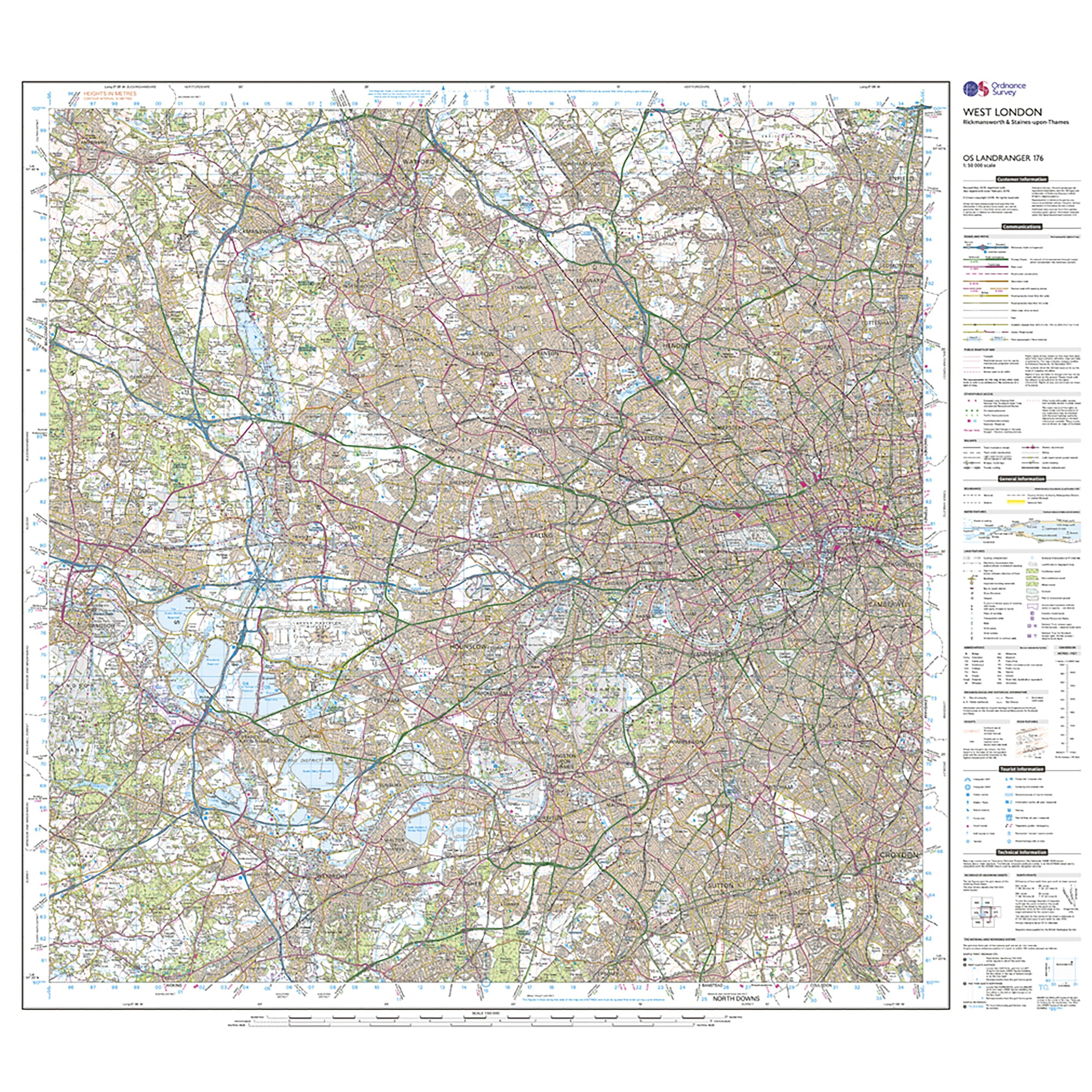 Landranger Active 176 West London, Rickmansworth & Staines Map With Digital Version - Image 3