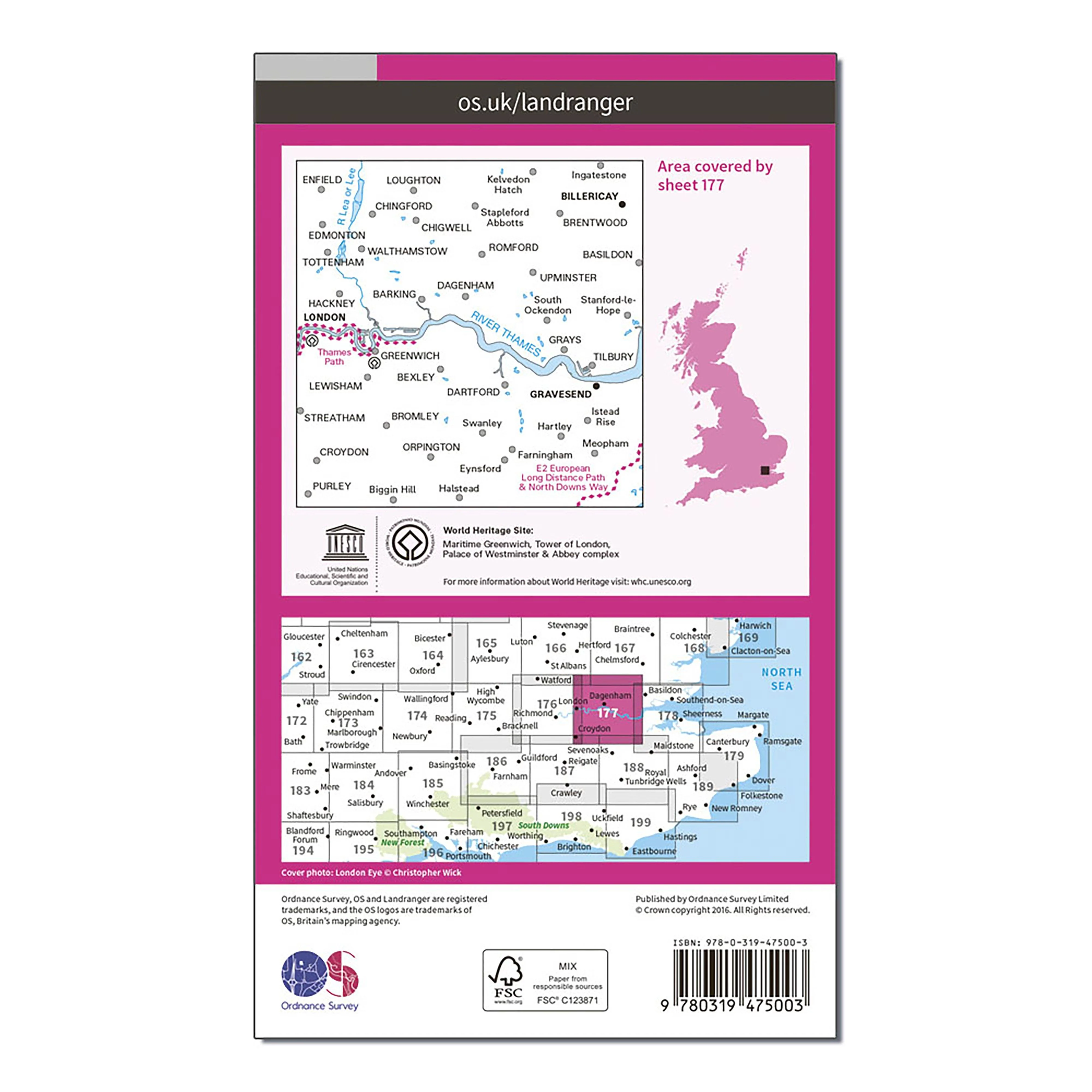 Landranger Active 177 East London, Billericay & Gravesend Map With Digital Version - Image 2