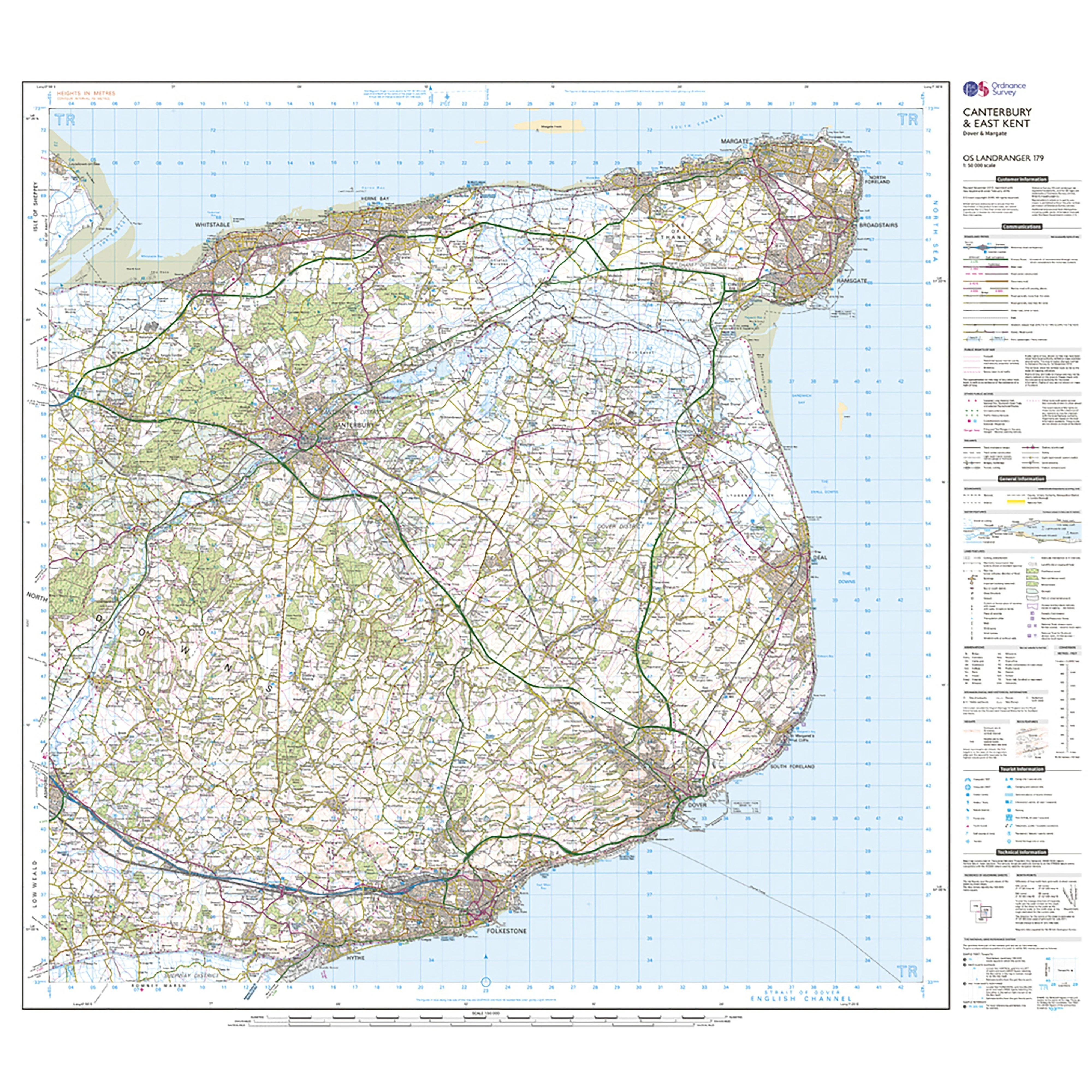 Landranger Active 179 Canterbury & East Kent, Dover & Margate Map With Digital Version - Image 3
