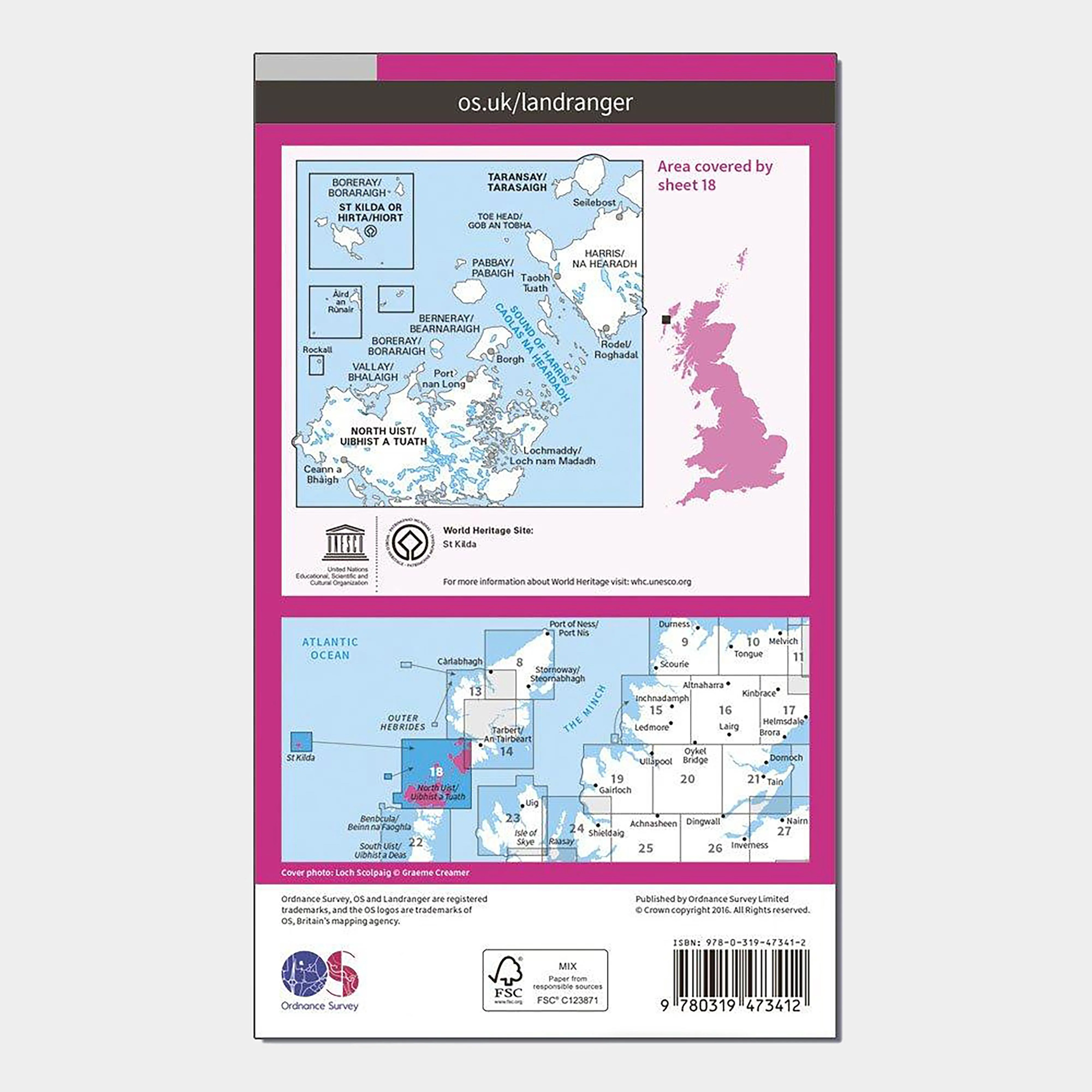 Landranger Active 18 Sound of Harris, North Uist, Taransay & St Kilda Map With Digital Version - Image 2