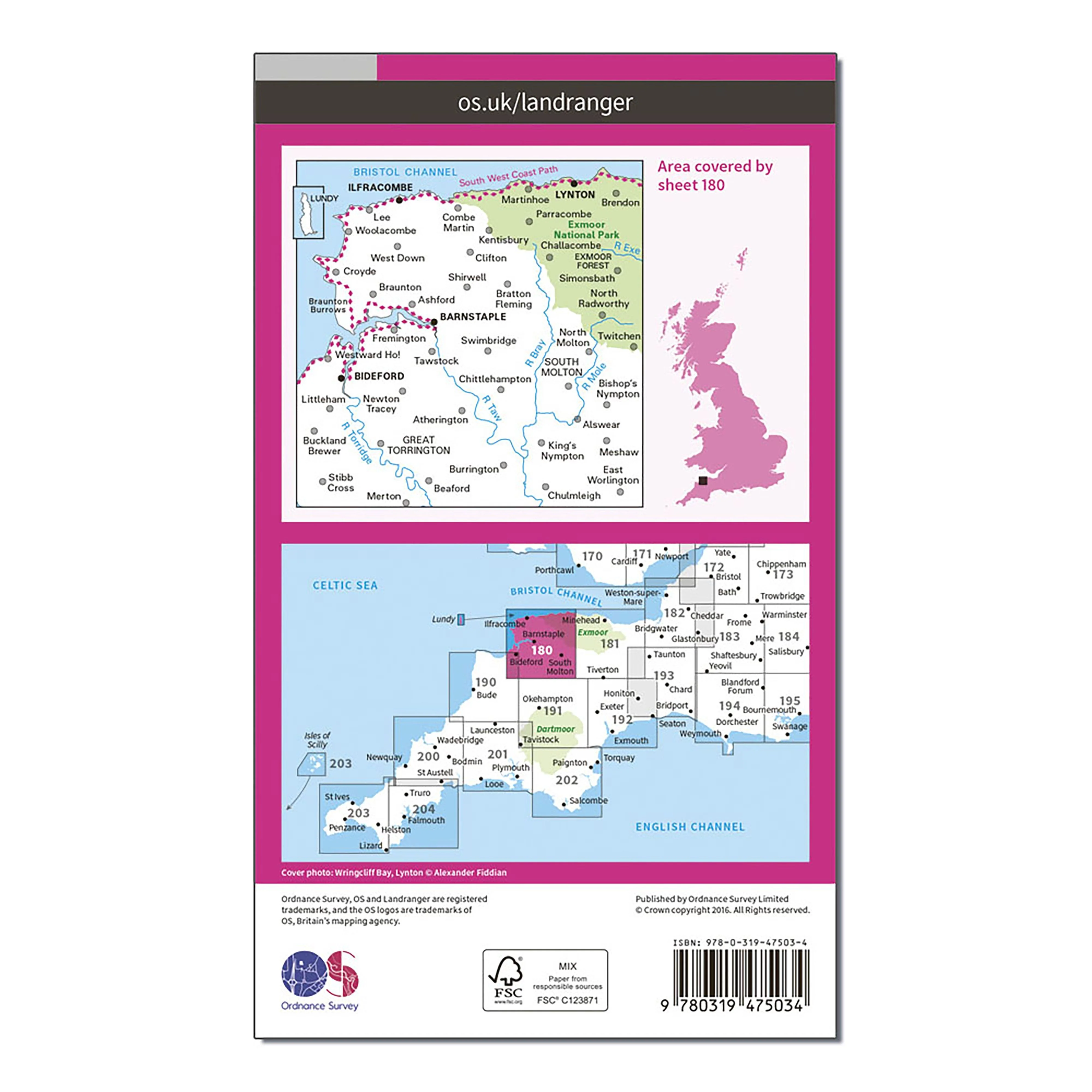 Landranger Active 180 Barnstaple & Ilfracombe, Lynton & Bideford Map With Digital Version - Image 2