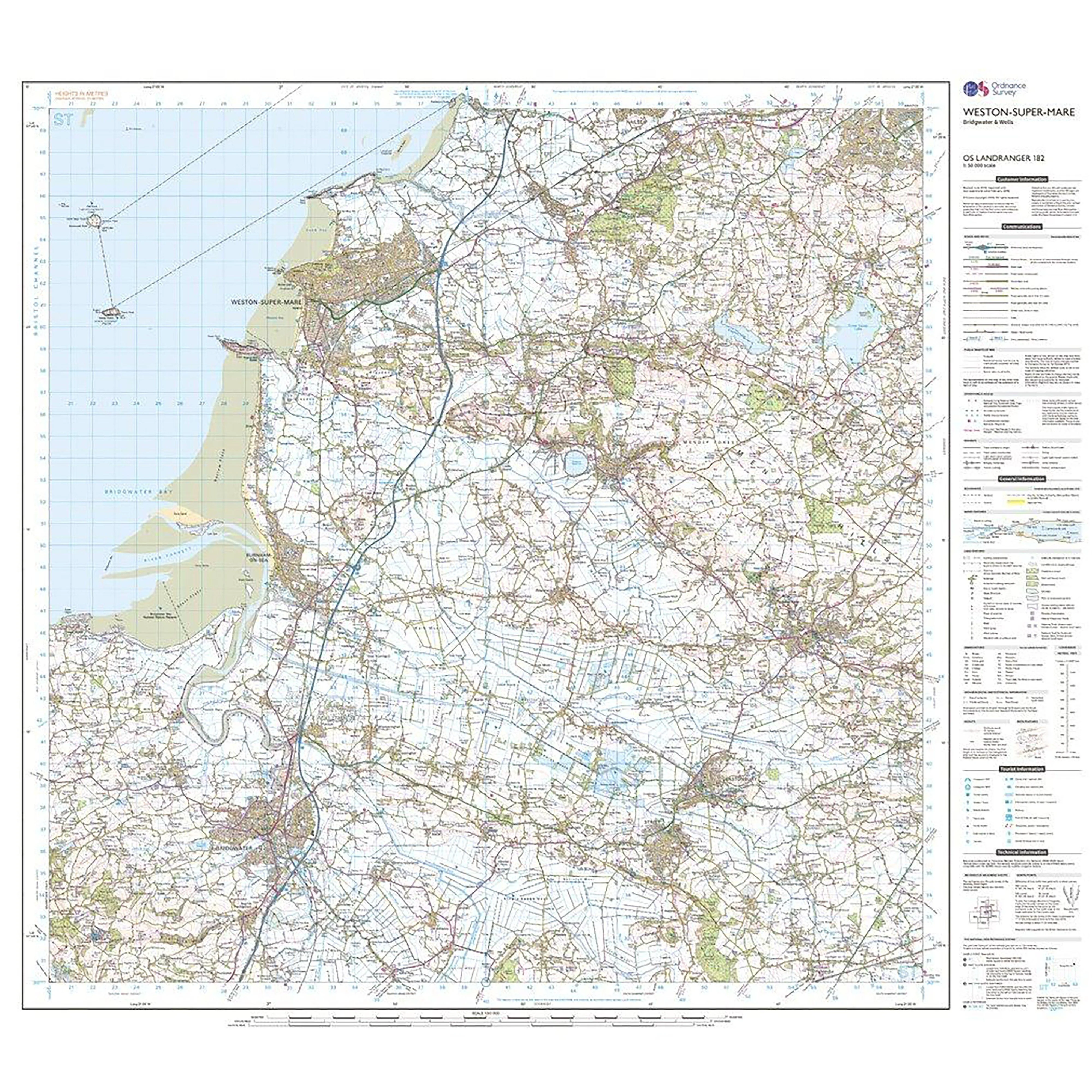 Landranger Active 182 Weston-super-Mare, Bridgwater & Wells Map With Digital Version - Image 3