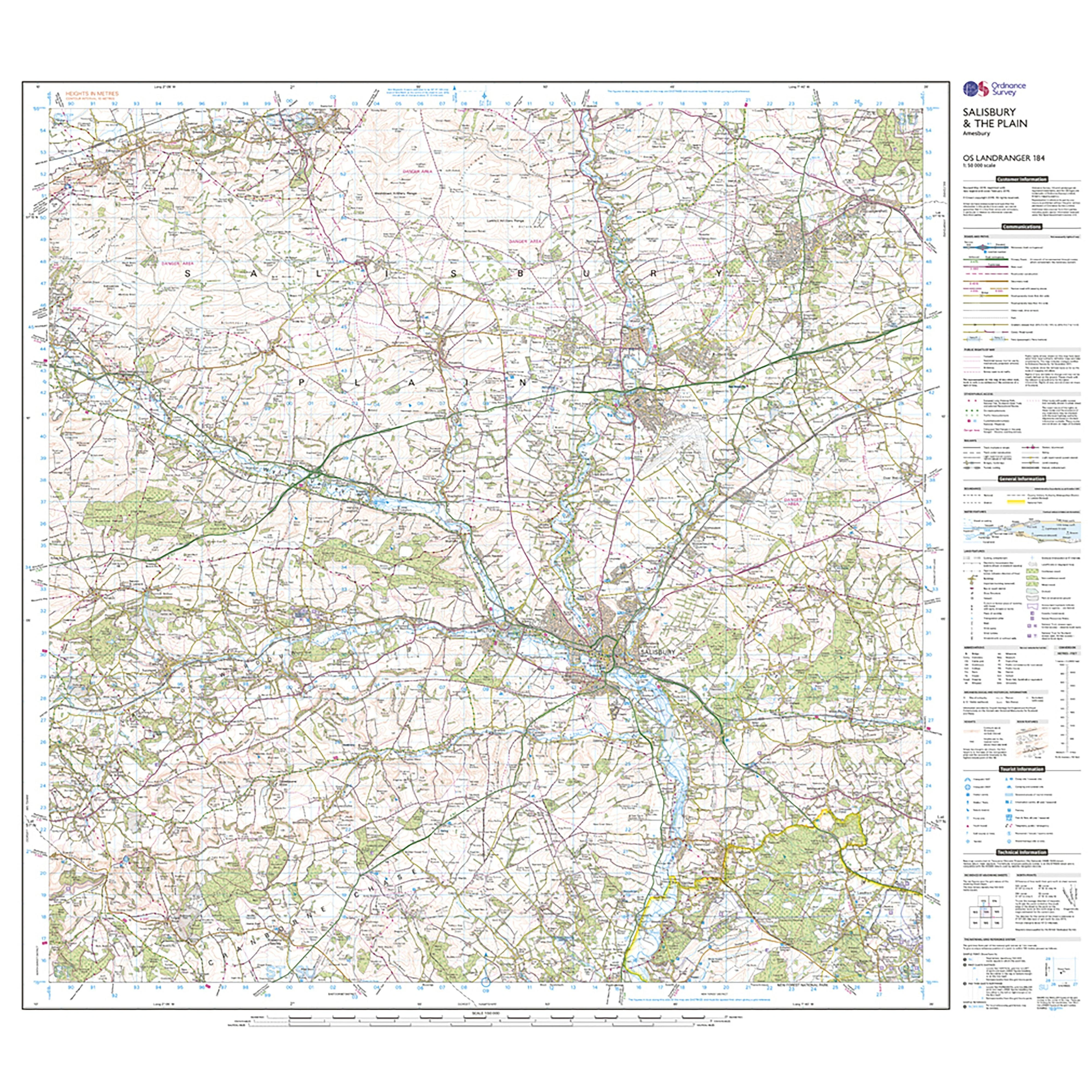 Landranger Active 184 Salisbury & The Plain, Amesbury Map With Digital Version - Image 3