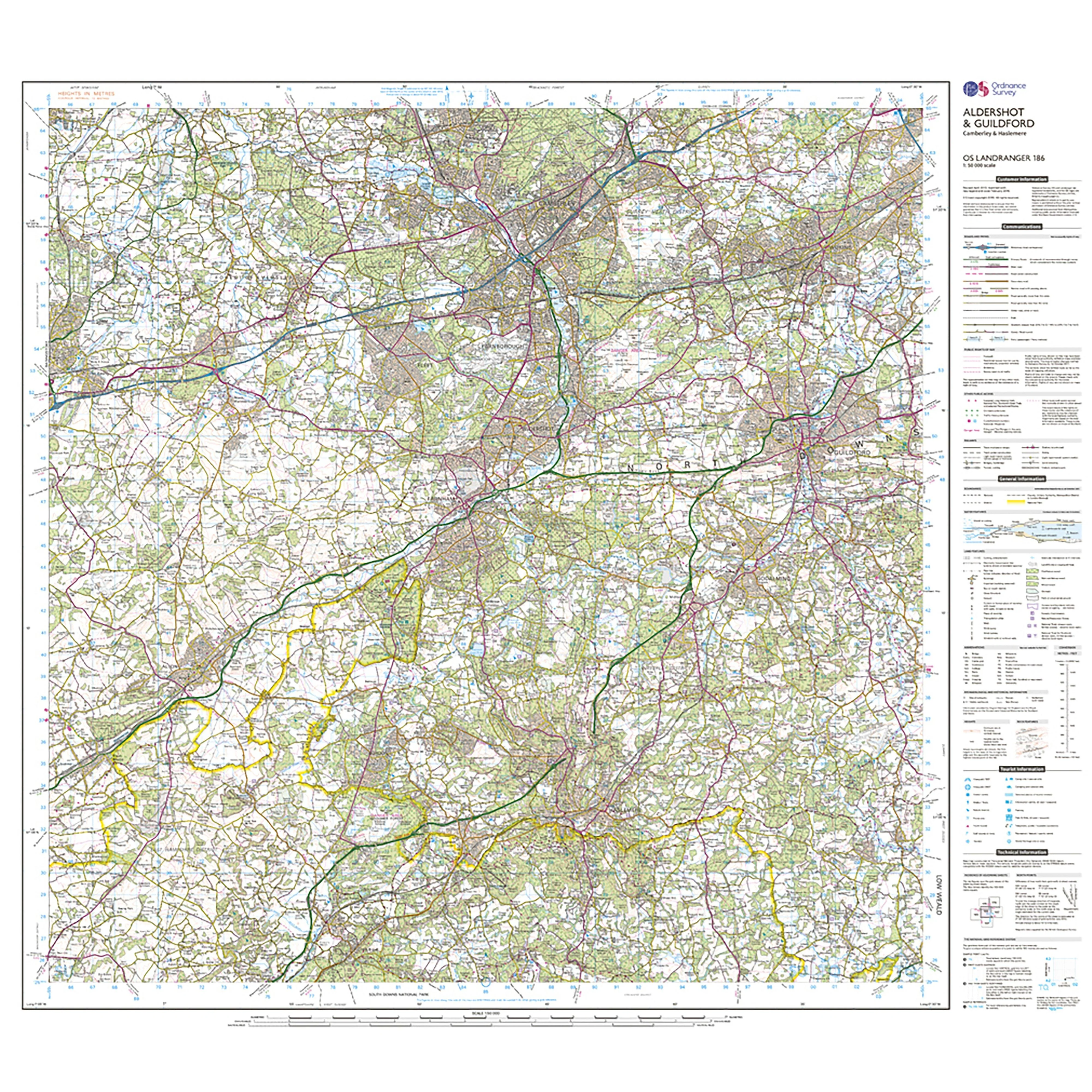 Landranger Active 186 Aldershot & Guildford, Camberley & Haslemere Map With Digital Version - Image 3