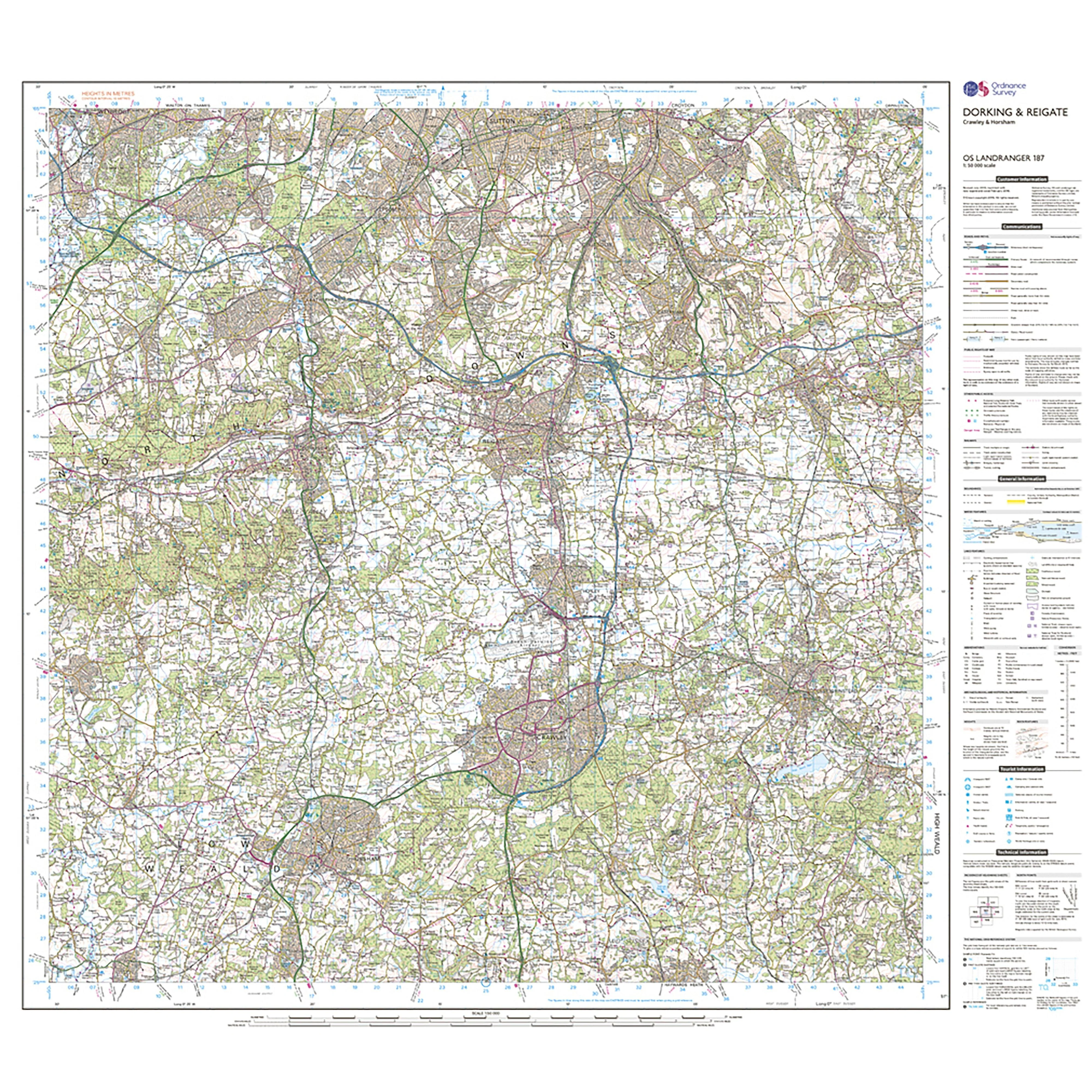 Landranger Active 187 Dorking, Reigate & Crawley Map With Digital Version - Image 3