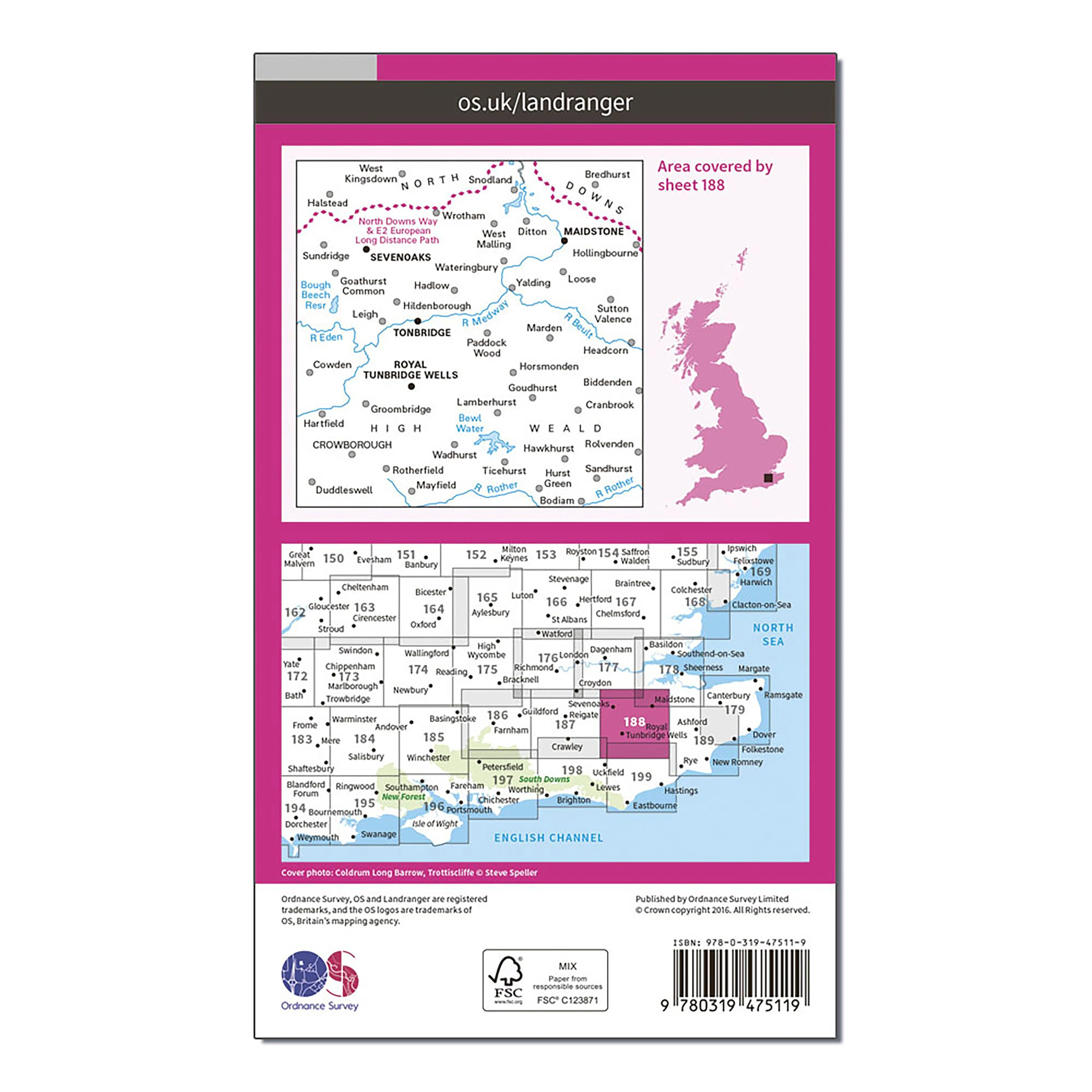 Landranger Active 188 Maidstone & Royal Tunbridge Wells Map With Digital Version - Image 2