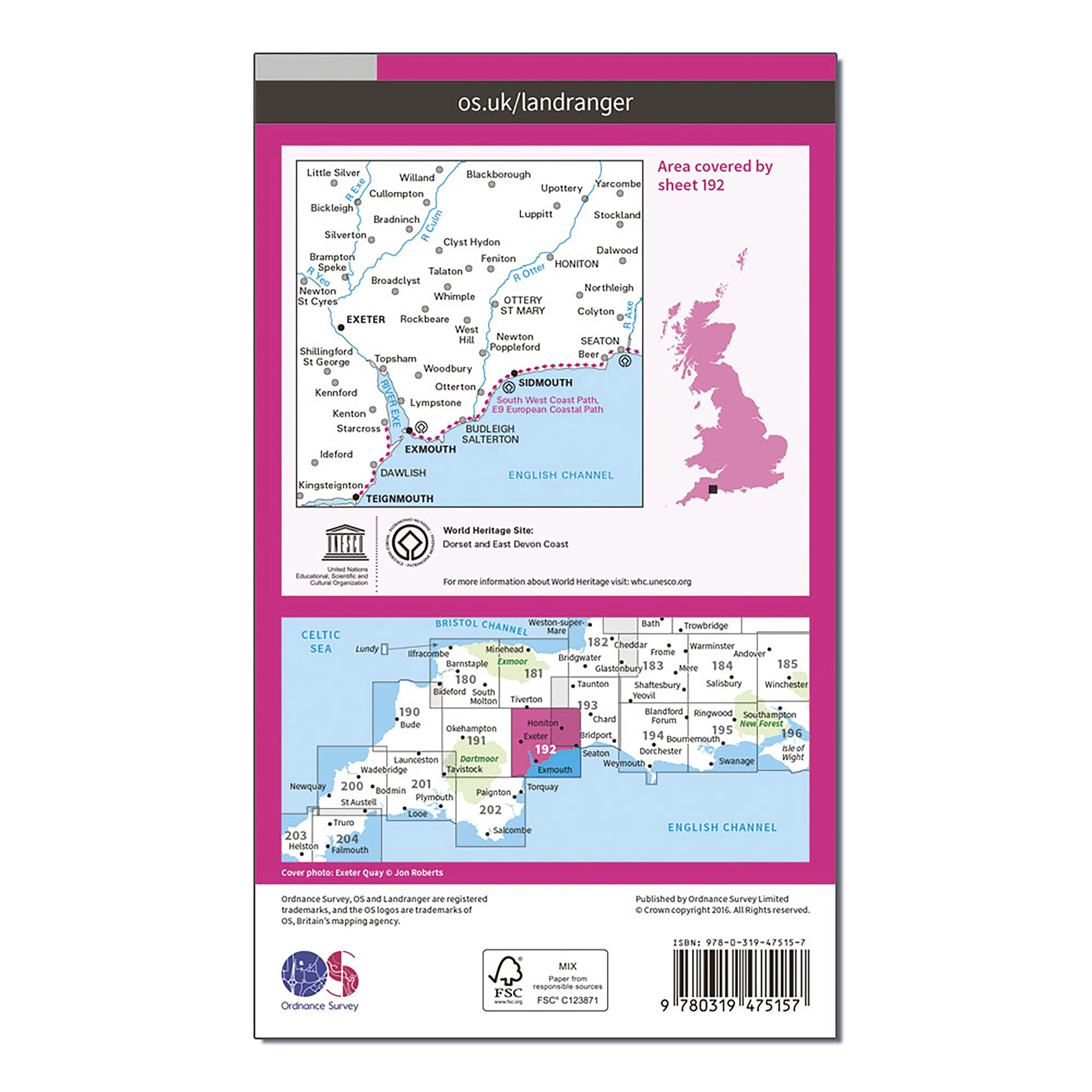 Landranger Active 192 Exeter & Sidmouth, Exmouth & Teignmouth Map With Digital Version - Image 2