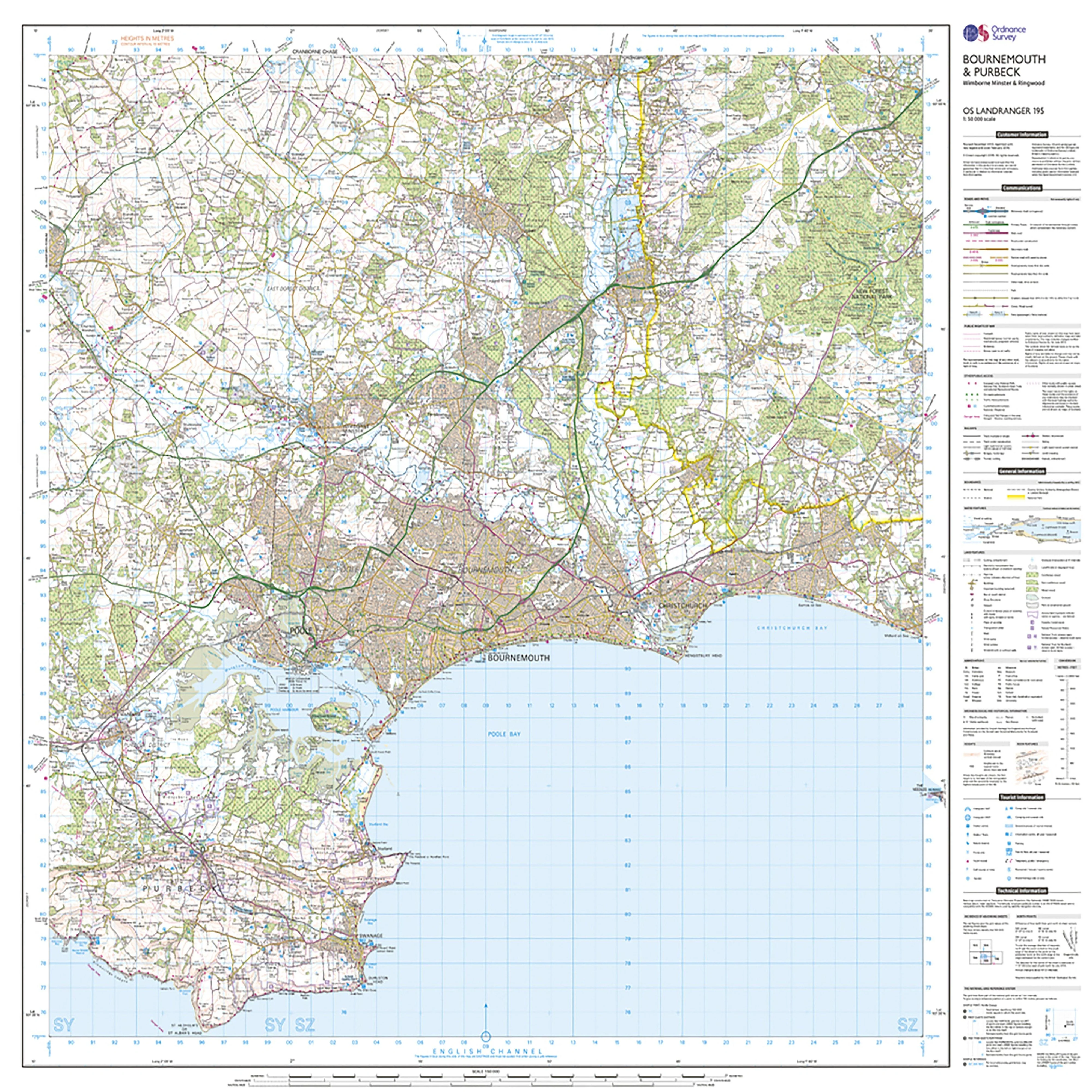 Landranger Active 195 Bournemouth & Purbeck, Wimborne Minster & Ringwood Map With Digital Version - Image 3