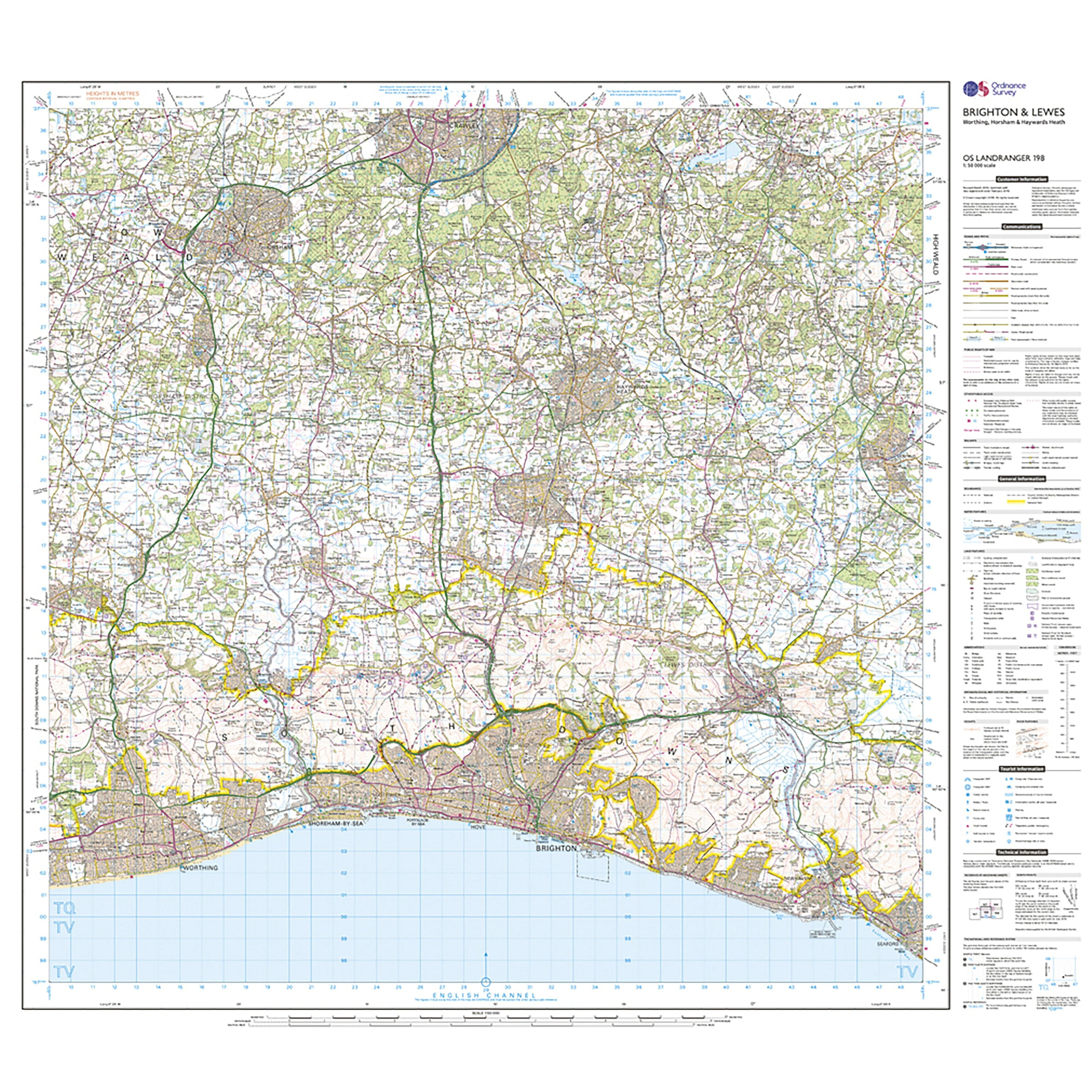 Landranger Active 198 Brighton & Lewes, Haywards Heath Map With Digital Version - Image 3