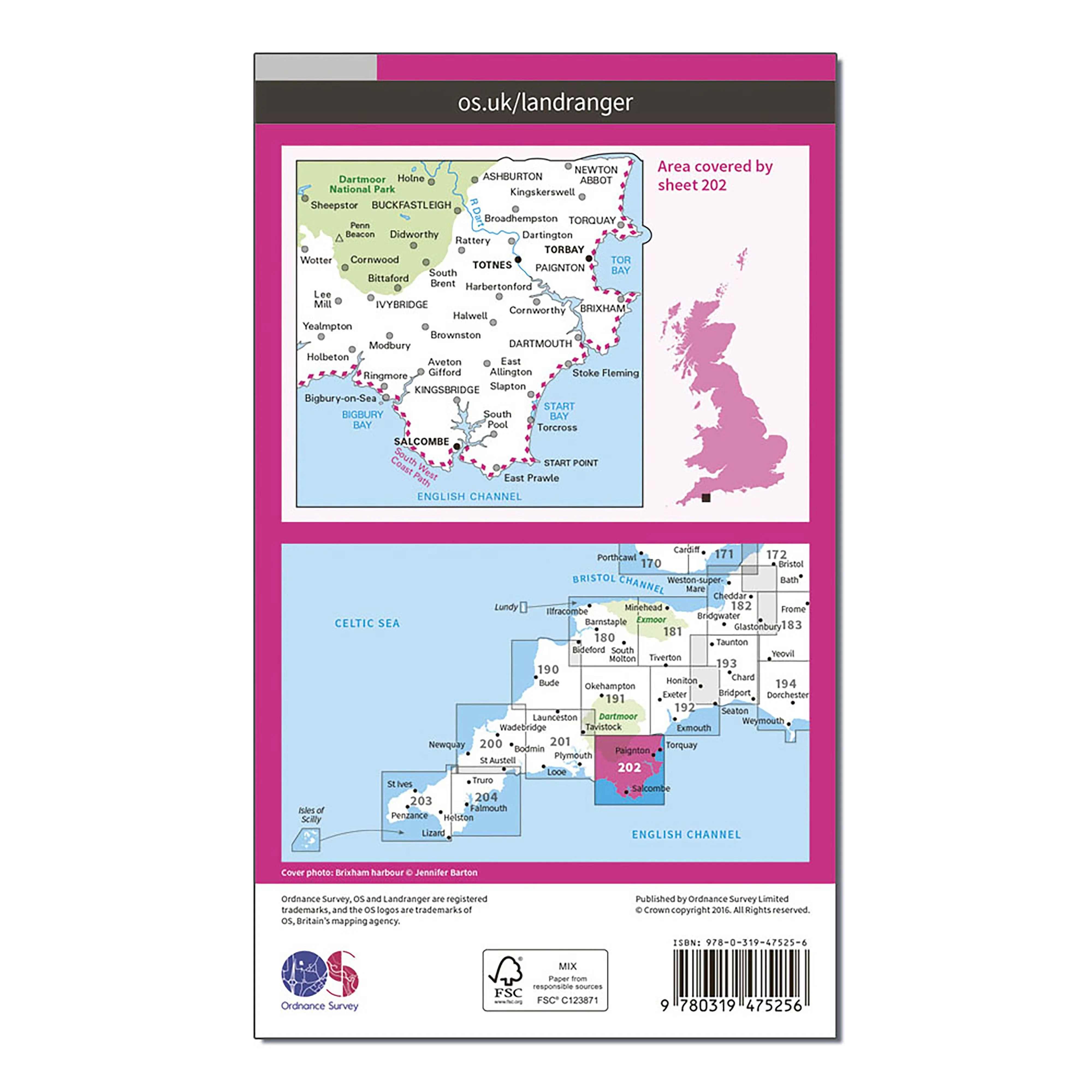 Landranger Active 202 Torbay, South Darrmoor, Totnes & Salcombe Map With Digital Version - Image 2