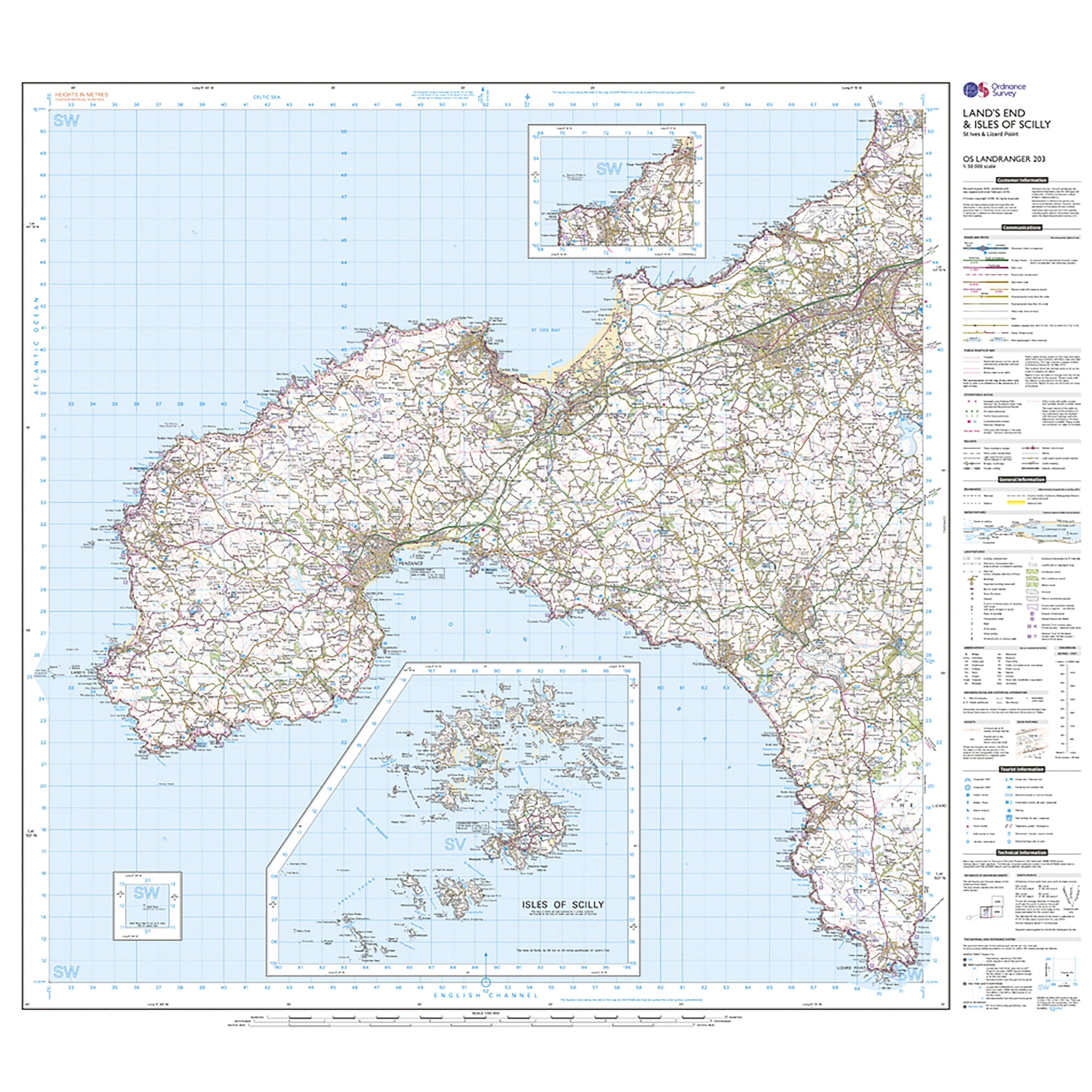 Landranger Active 203 Land's End, Isles of Scilly, St Ives & Lizard Point Map With Digital Version - Image 3